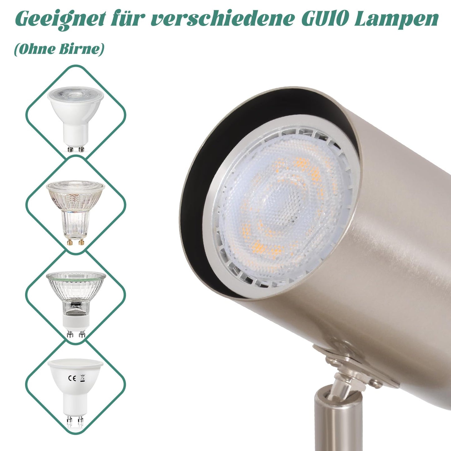ZMH Deckenstrahler 1 Flammig Deckenleuchte GU10 - LED Deckenlampe Flur 330¡ãSchwenkbar Modern Deckenspots Innen f¨¹r Schlafzimmer Wohnzimmer Kinderzimmer K¨¹che Flur Ohne Leuchtmittel