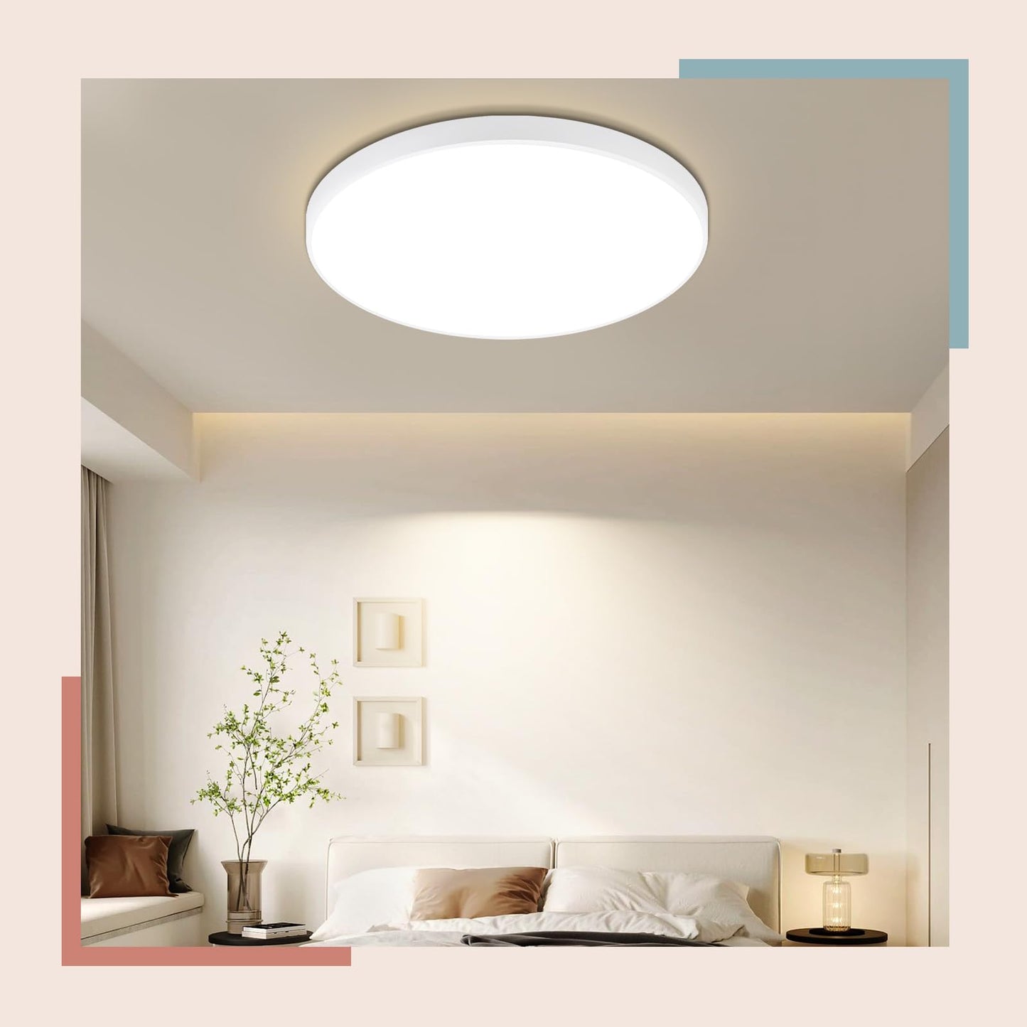 ZMH Deckenlampe LED Deckenleuchte Flach - Schlafzimmerlampe Dimmbar Kellerlampe Badlampe 30W IP44 K¨¹chenlampe Flurlampe ?28cm Rund Badezimmerlampe mit Fernbedienung Wohnzimmer Bad B¨¹ro
