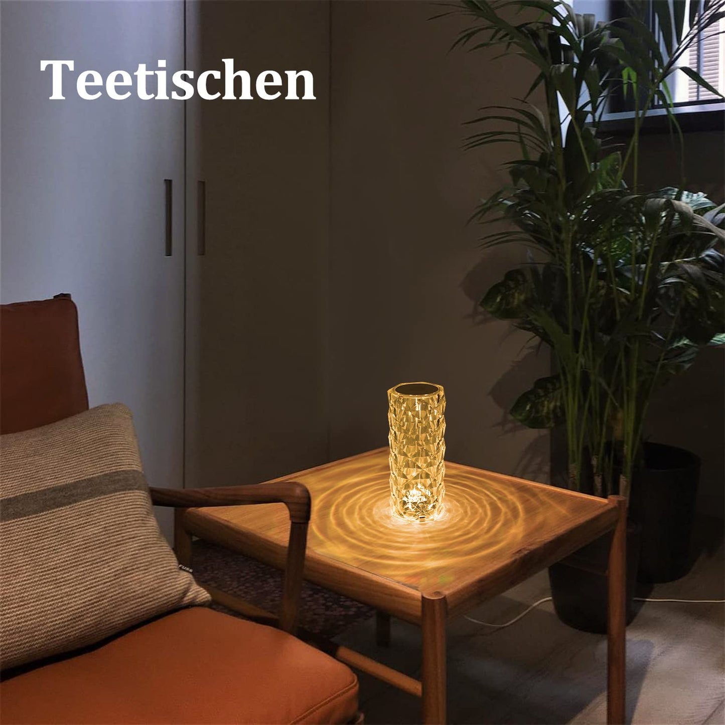 ZMH LED Tischlampe Kristall Lampe - 2er Set Rose Diamant Table Lampe Touch Dimmbar 16 Farben Farbwechsel Crystal Glitzer Nachttischlampe Kabellos Nachtlicht f¨¹r Party Schlafzimmer Geschenk