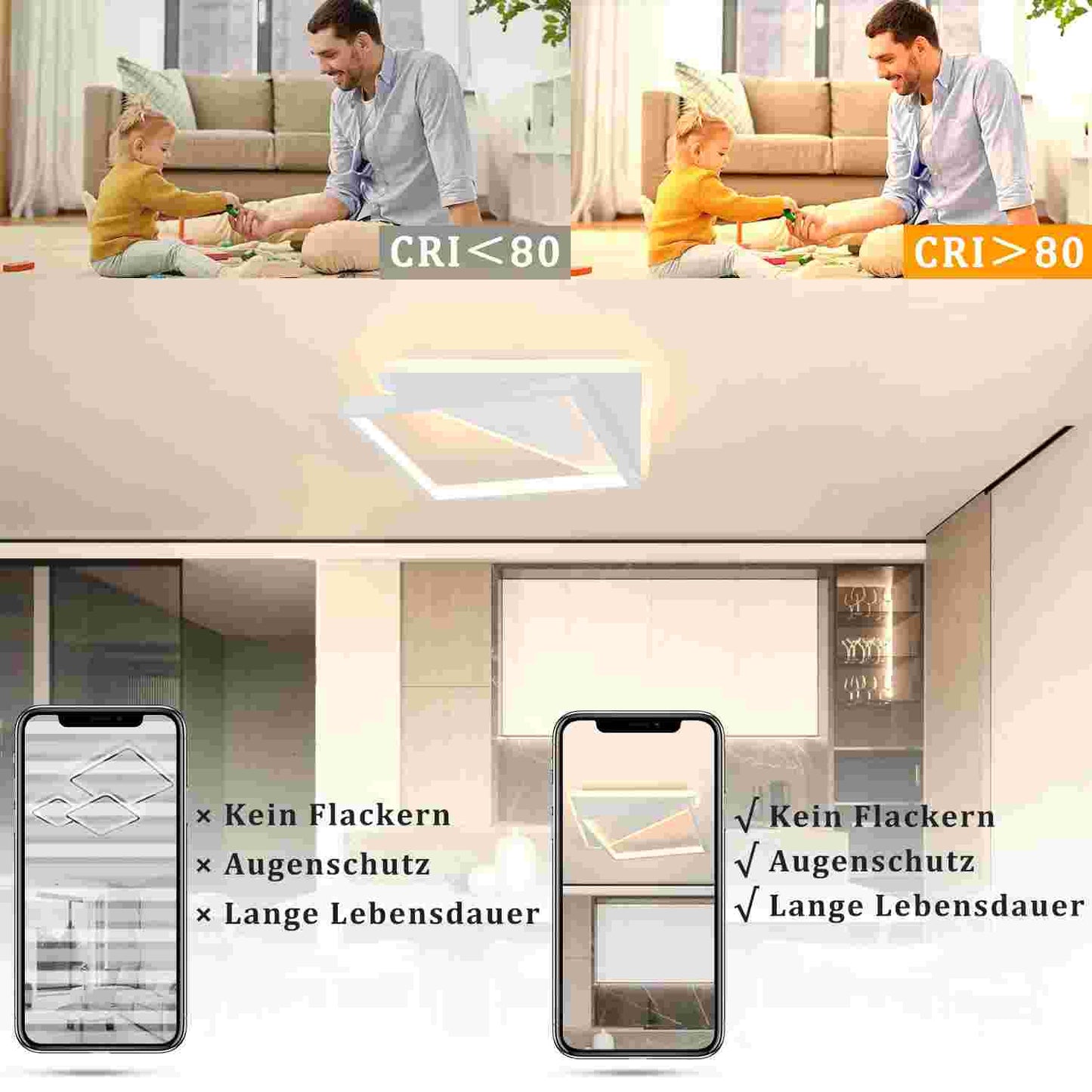 ZMH Deckenlampe Deckenleuchte LED- moderne lampen wohnzimmer 40W Schlafzimmerlampe dimmbar mit Fernbedienung Wei? Wohnzimmerlampe Design K¨¹chenlampe Deckenbeleuchtung f¨¹r K¨¹che Flur