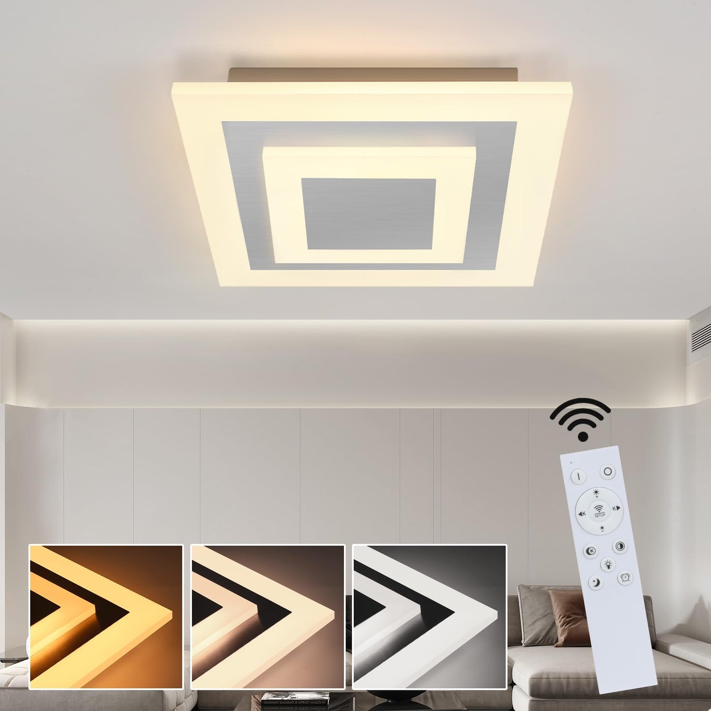 ZMH LED Deckenleuchte Wohnzimmer Deckenlampe: 30CM Wohnzimmerlampe Dimmbar K¨¹chenlampe 23W Modern Acryl Schlafzimmerlampe mit Fernbedienung f¨¹r Schlafzimmer B¨¹ro K¨¹che