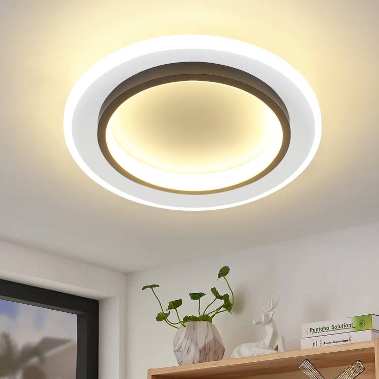 ZMH Deckenlampe LED Deckenleuchte K¨¹che - 14W K¨¹chenlampe 3000K Warmwei? Wohnzimmerlampe Modern Design Flurlampe Wohnzimmer Deckenbeleuchtung Schlafzimmerlampe ?23.5cm f¨¹r Schlafzimmer Flur