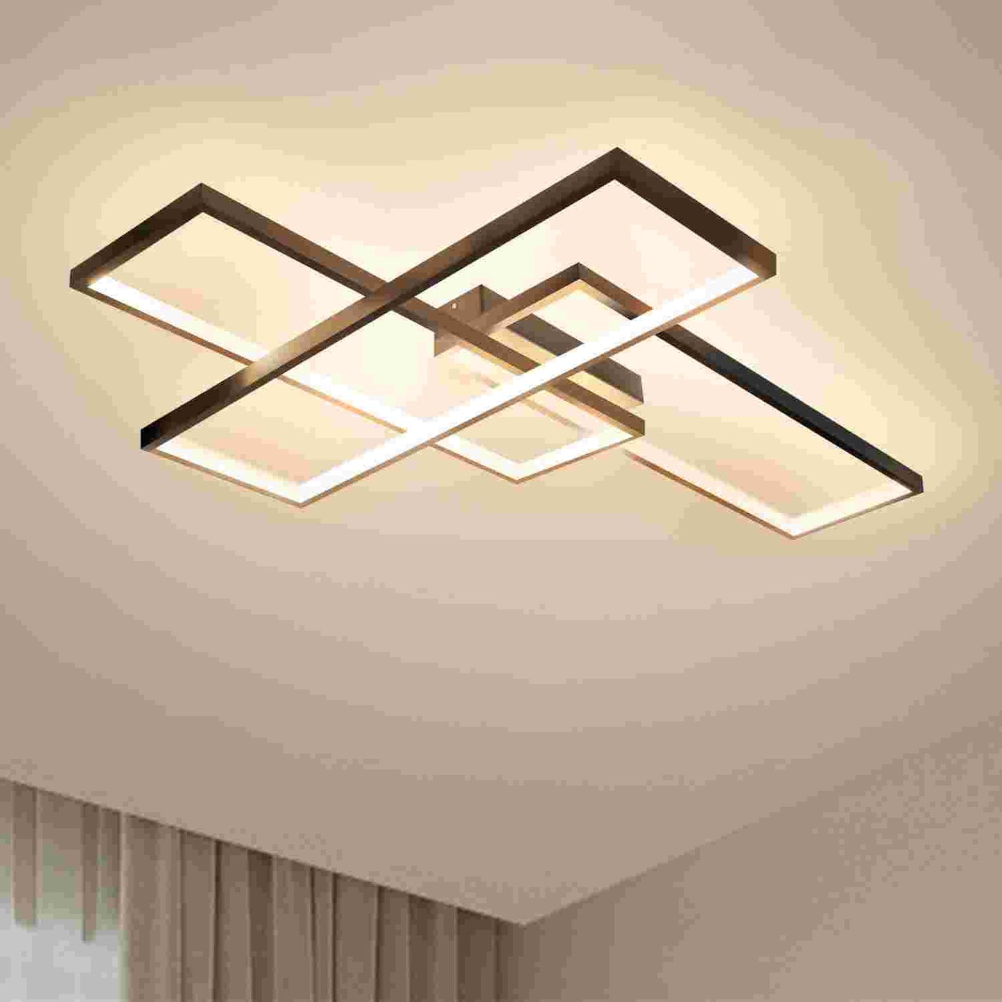 ZMH Deckenlampe LED Deckenleuchte Wohnzimmer - 67cm Wohnzimmerlampe Schwarz Schlafzimmerlampe Modern 35W Schlafzimmer Deckenbeleuchtung Warmwei? K¨¹chenlampe Gro? Flurlampe f¨¹r K¨¹che Flur Esszimmer