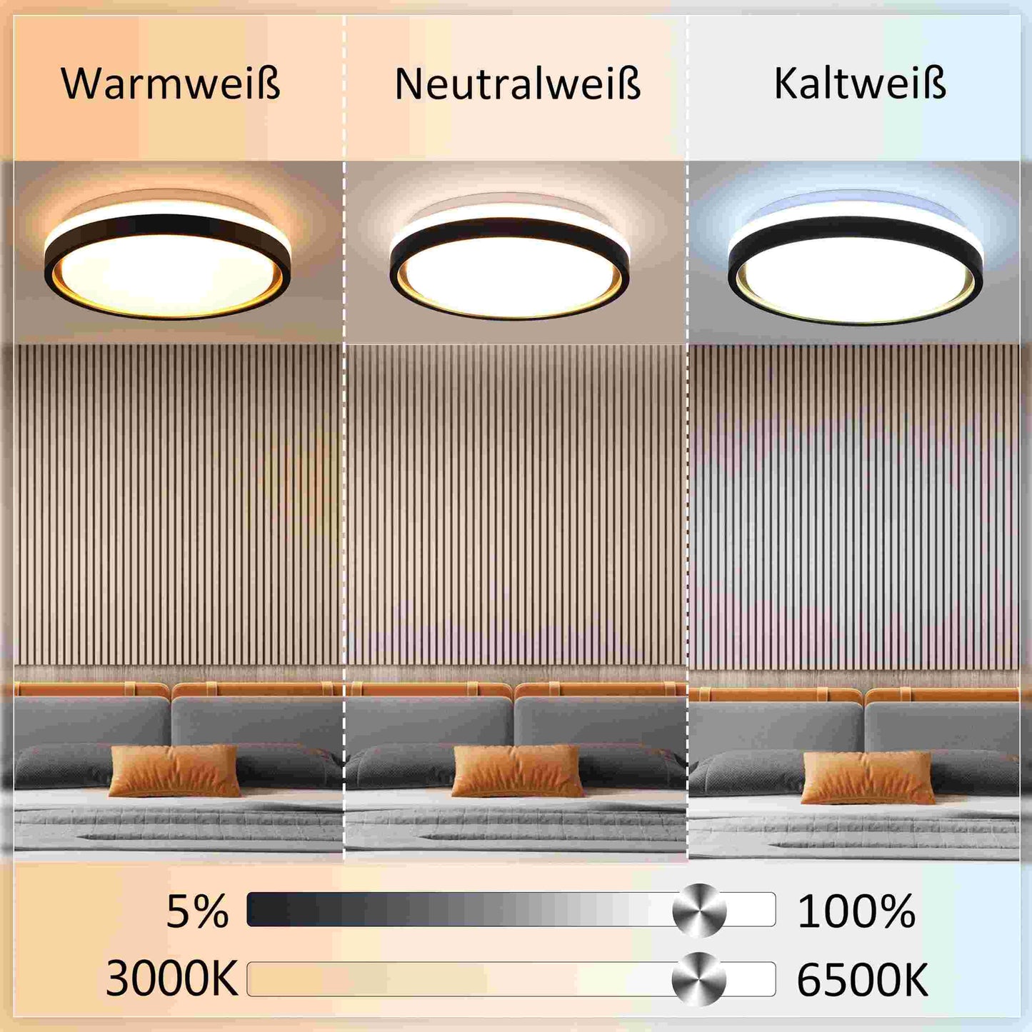 ZMH Deckenlampe LED Deckenleuchte Schlafzimmer - ?30cm Schlafzimmerlampe Dimmbar mit Fernbedienung 18W Modern Rund Wohnzimmerlampe Wei? Gold Deckenbeleuchtung f¨¹r Wohnzimmer K¨¹che Flur Esszimmer