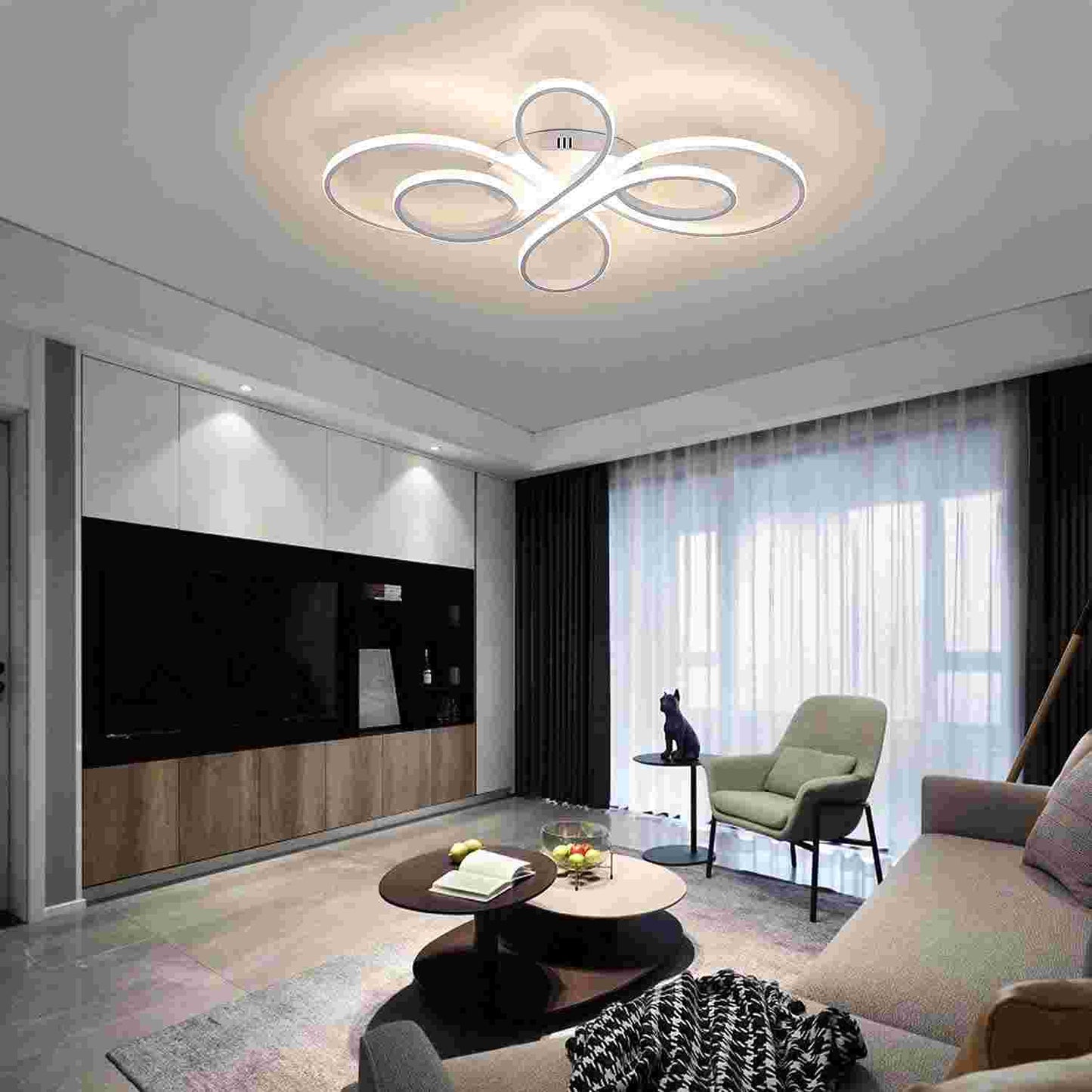 ZMH Deckenlampe LED Deckenleuchte Wohnzimmer - 65W Dimmbar mit Fernbedienung Wohnzimmerlampe Modern Design Schlafzimmerlampe Deckenbeleuchtung f¨¹r Schlafzimmer Arbeitszimmer K¨¹che Kinderzimmer