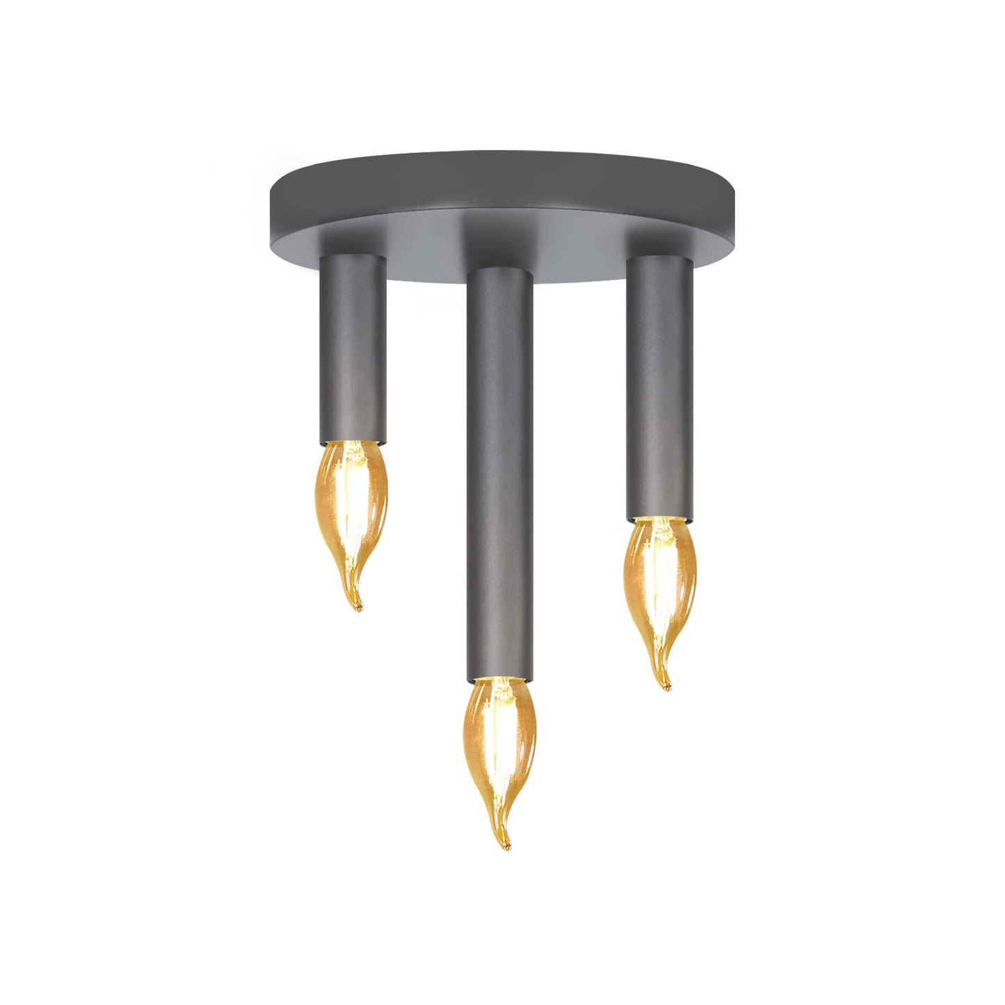 ZMH Vintage Deckenlampe Deckenleuchte 3-flammige - Retro Deckenspots E14 Industrial Wohnzimmerlampe Grau Schlafzimmerlampe mit 3 Spots Metall Kronleuchter f¨¹r Wohnzimmer K¨¹che flur bar