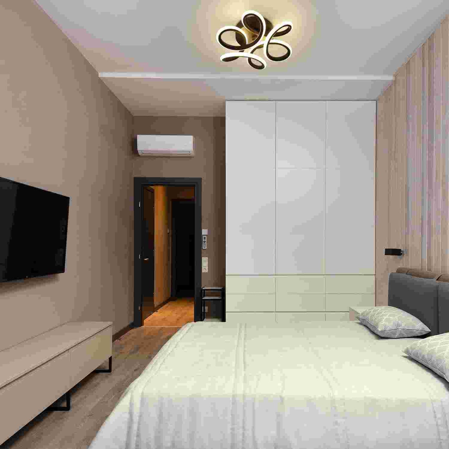 ZMH Deckenlampe LED Deckenleuchte Schwarz Klein Flurlampe 17W K¨¹chenlampe Modern Warmwei? Schlafzimmerlampe 3000K Geometrie Design Lampe f¨¹r Flur Eingang Schlafzimmer Wohnzimmer K¨¹che Studio