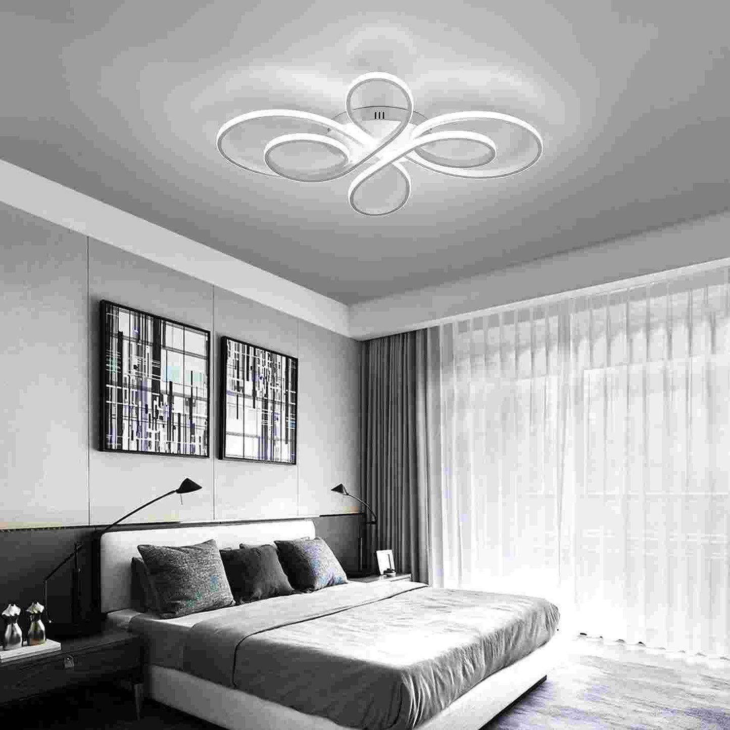 ZMH Deckenlampe LED Deckenleuchte Wohnzimmer - 65W Dimmbar mit Fernbedienung Wohnzimmerlampe Modern Design Schlafzimmerlampe Deckenbeleuchtung f¨¹r Schlafzimmer Arbeitszimmer K¨¹che Kinderzimmer