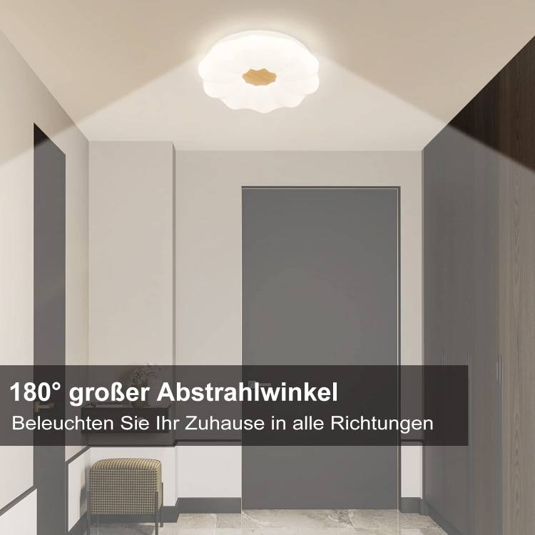 ZMH Deckenlampe LED Deckenleuchte Schlafzimmer - Rund ?28cm Schlafzimmerlampe 15W mit Sternenhimmel Design Modern Flurlampe Neturalwei? Deckenbeleuchtung f¨¹r Wohnzimmer Esszimmer Flur B¨¹ro