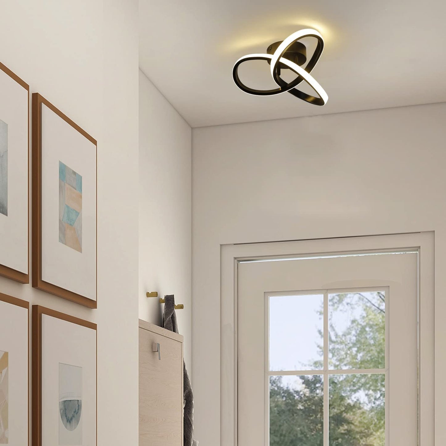 ZMH LED-Deckenleuchten f¨¹r Wohnzimmer - Modernes Design Schlafzimmer Deckenleuchte Schwarz 17W 1400Lm 3000K Warmwei? K¨¹che Deckenleuchte f¨¹r Flur Esszimmer Korridor