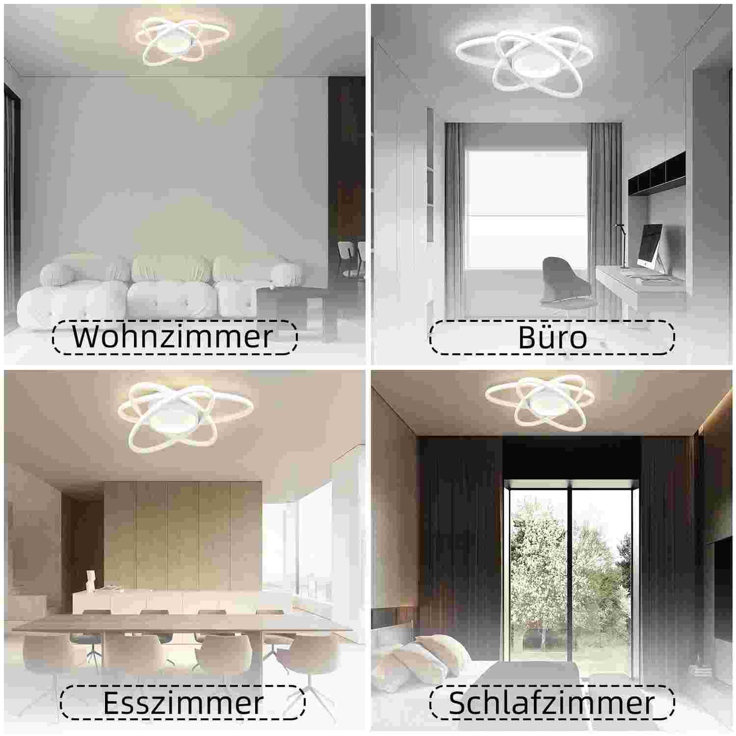ZMH Deckenlampe LED Deckenleuchte Modern - Schlafzimmerlampe Design mit Fernbedienung 77W Dimmbar Wohnzimmerlampe Wohnzimmer K¨¹chenlampe Deckenbeleuchtung f¨¹r Schlafzimmer K¨¹che Flur B¨¹ro