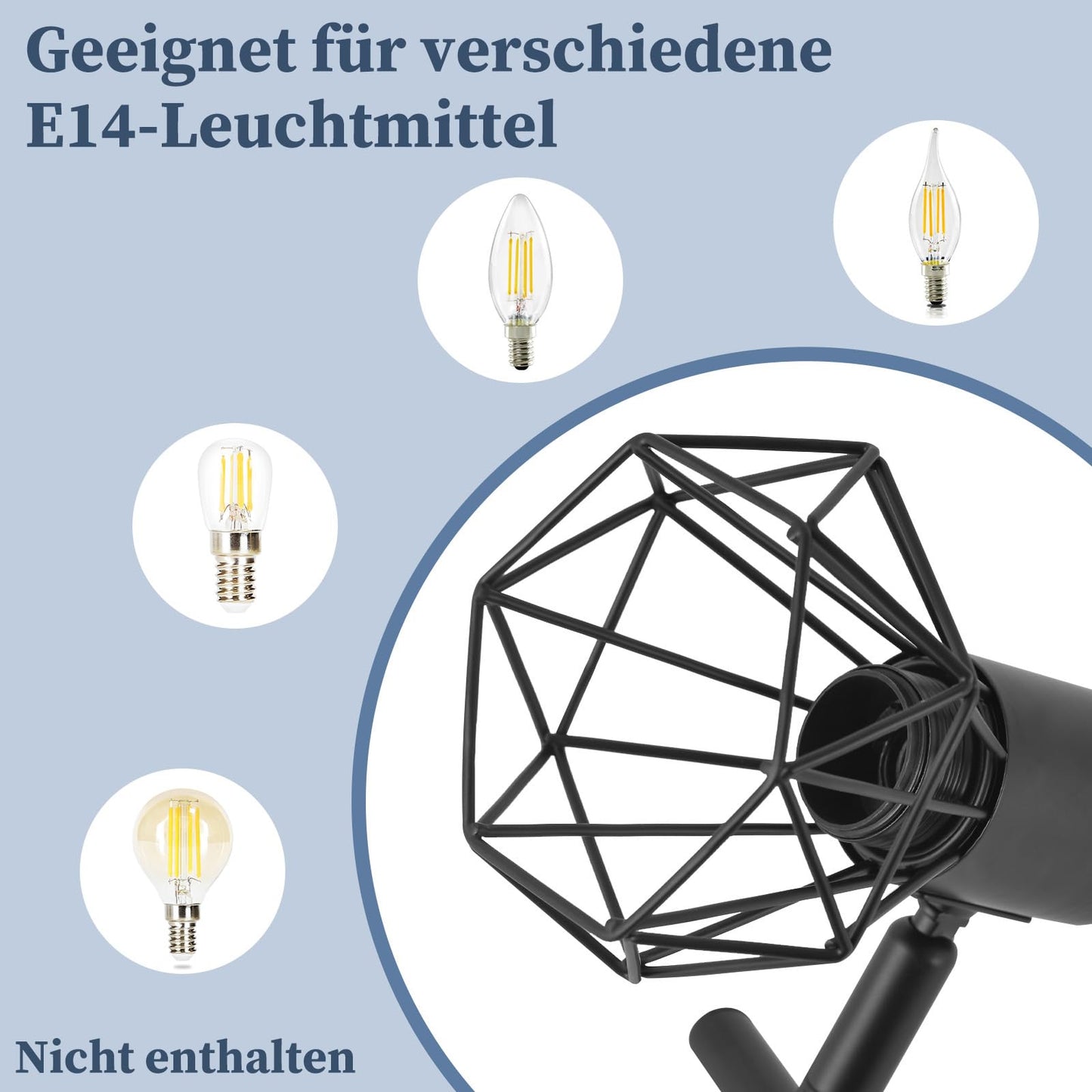 ZMH Deckenstrahler 3 Flammig Rund Deckenspots - Deckenleuchte E14 Schwarz Retro Schwenkbar Industrial K¨¹chenlampe Metall f¨¹r Schlafzimmer Wohnzimmer Arbeitszimmer Flur Keine Leuchtmittel