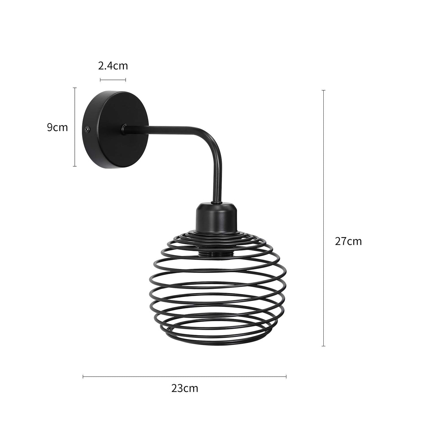 ZMH Wandleuchte Vintage Innen Wandlampe Retro Wandbeleuchtung Schwarz Flurlampe E27 f¨¹r Wohnzimmer Schlafzimmer K¨¹che Esszimmer Flur Treppe Bar Industrial (ohne Leuchtmittel)