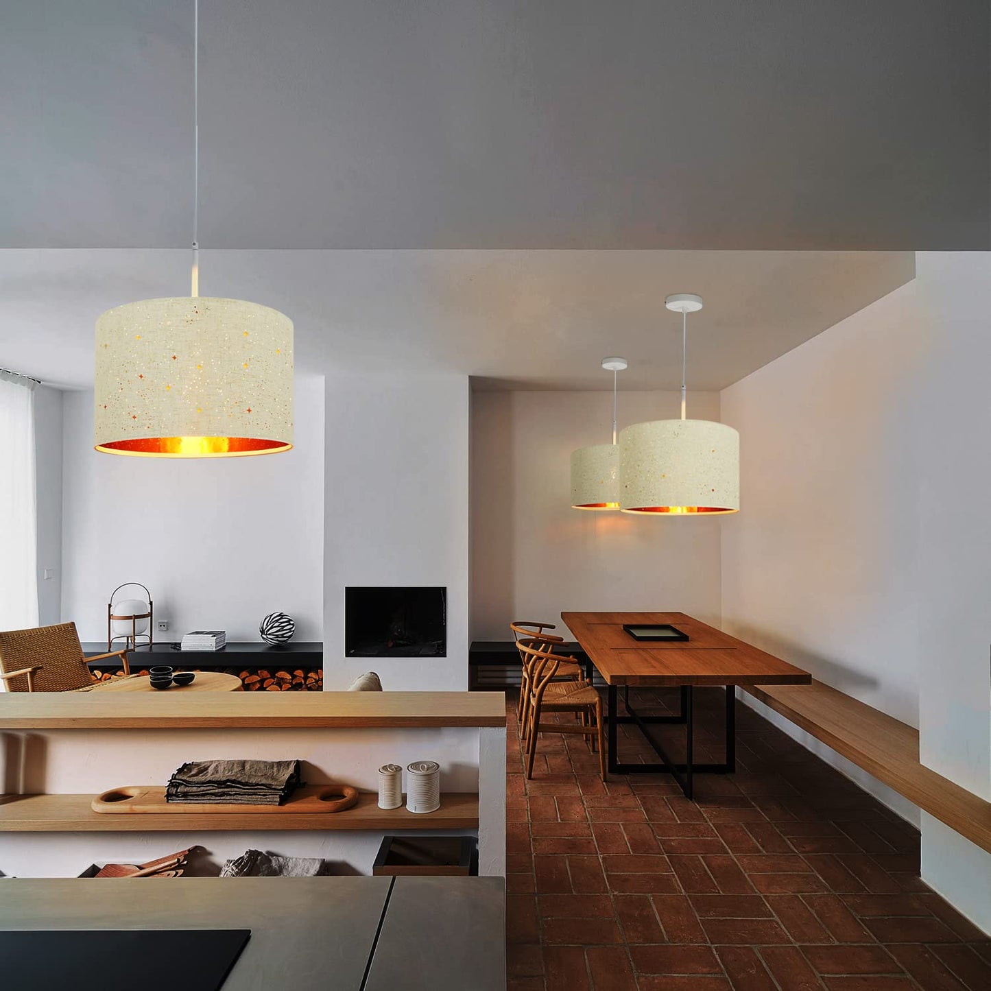 ZMH Pendelleuchte Esstisch H?ngeleuchte Esszimmer - ?38CM Modern H?ngelampe mit Lampenschirm aus Stoff E27 Fassung Pendellampe im Sternenhimmel Design f¨¹r Schlafzimmer Wohnzimmer - ohne Leuchtmittel