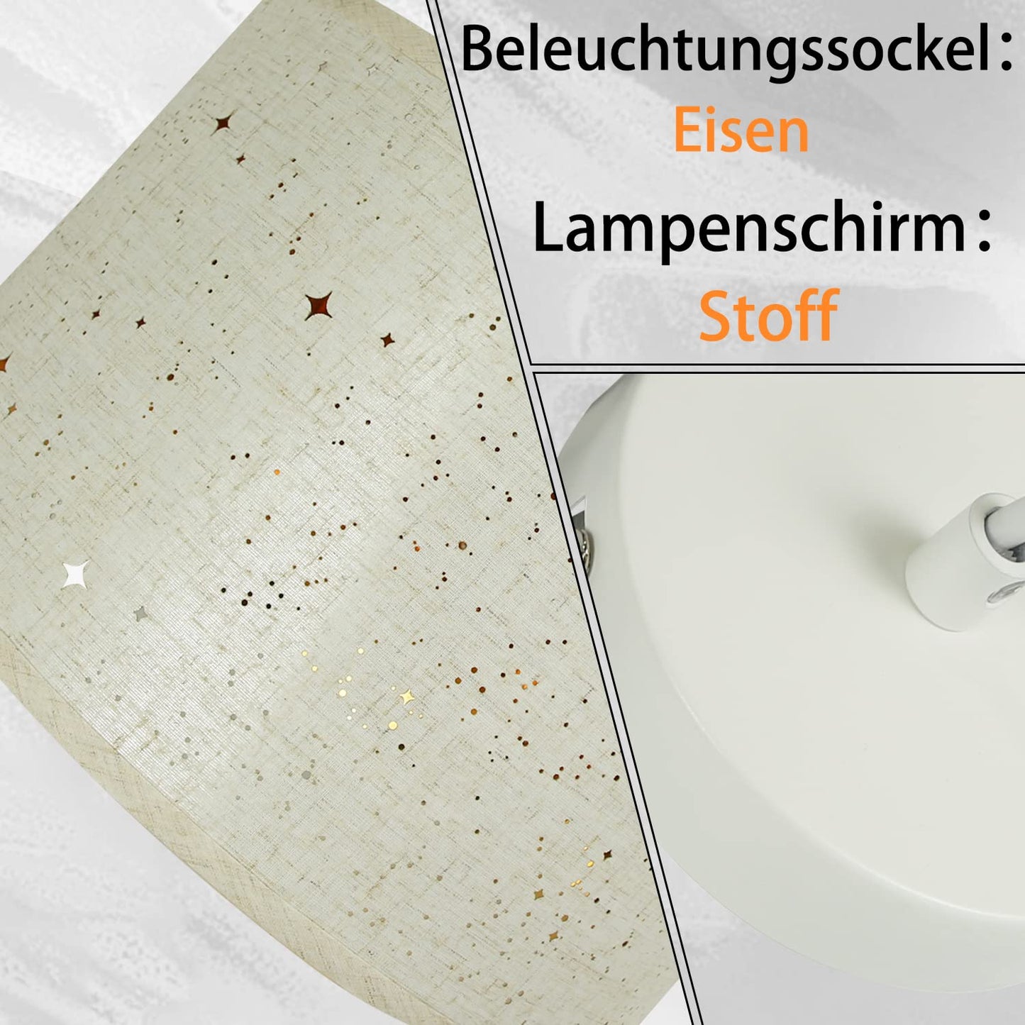 ZMH Pendelleuchte Esstisch H?ngeleuchte Esszimmer - ?38CM Modern H?ngelampe mit Lampenschirm aus Stoff E27 Fassung Pendellampe im Sternenhimmel Design f¨¹r Schlafzimmer Wohnzimmer - ohne Leuchtmittel