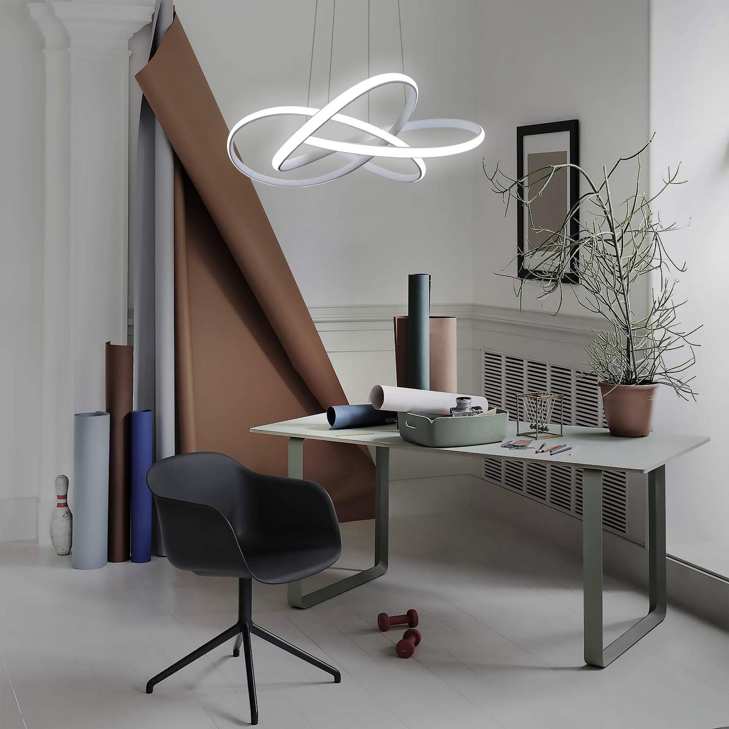 ZMH LED Pendelleuchte Esstisch in Wei? Moderne H?ngelampe ?62cm Ringe Kronleuchter Wohnzimmer 62W Dimmbar mit Fernbedienung H?he Einstellbar Innen Beleuchtung Pendant Lamp Restaurant Schlafzimmer