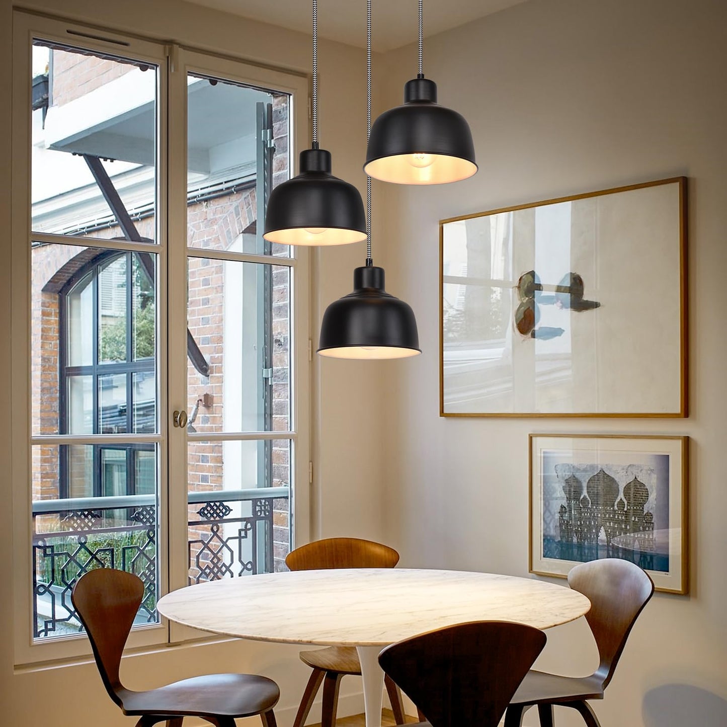 ZMH Pendelleuchte Esstisch H?ngelampe Vintage: Schwarz Esstischlampe E27 H?ngeleuchte Schlafzimmer Industrial Esszimmerlampe Retro K¨¹chenlampe mit 3 Flammig Pendellampe f¨¹r Wohnzimmer Hotel Restaurant