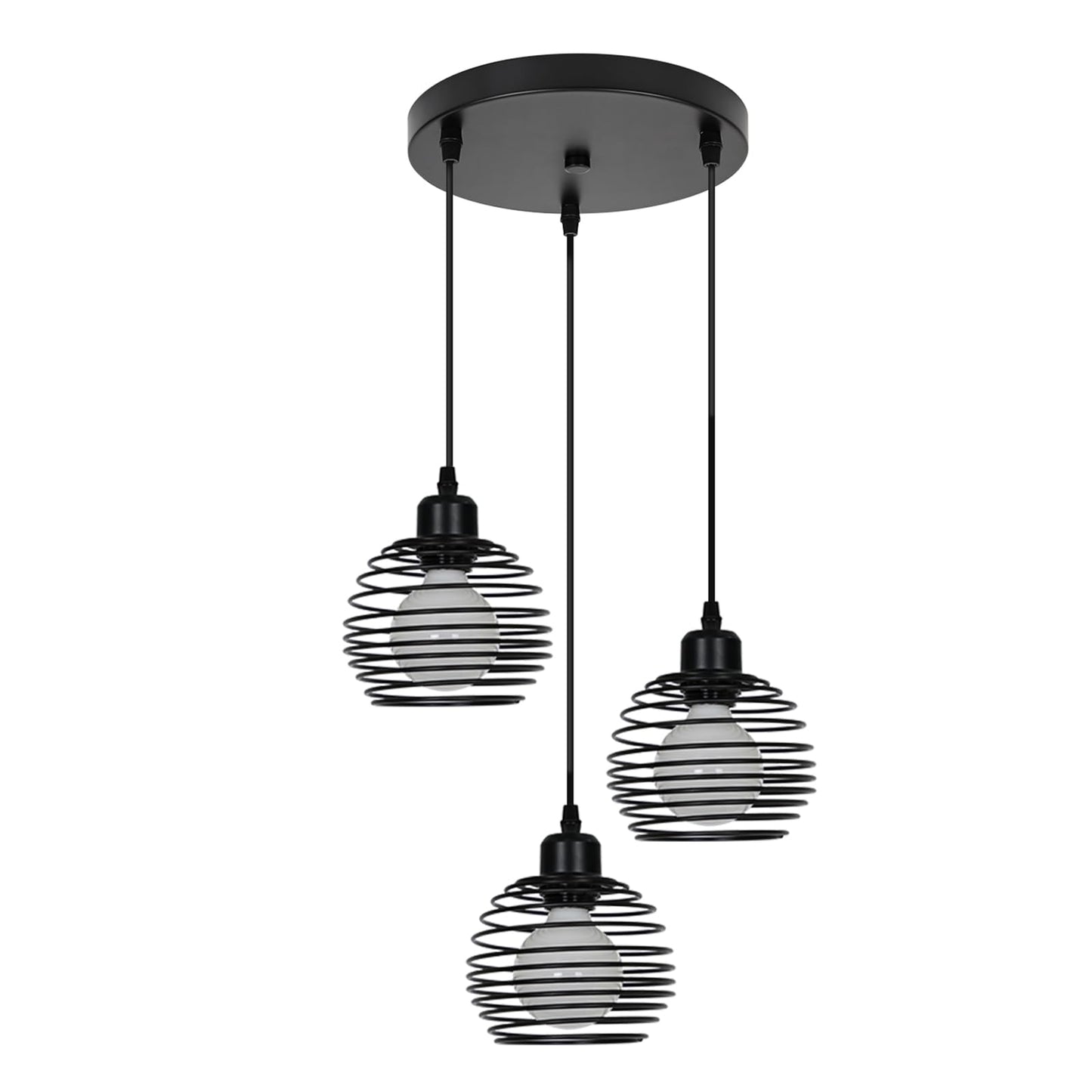 ZMH Pendelleuchte Esstisch H?ngelampe Vintage: Schwarz Esstischlampe E27 Esszimmerlampe Retro K¨¹che Industrial H?ngeleuchte Metall Pendellampe f¨¹r Esszimmer Wohnzimmer Arbeitszimmer B¨¹ro Restaurant
