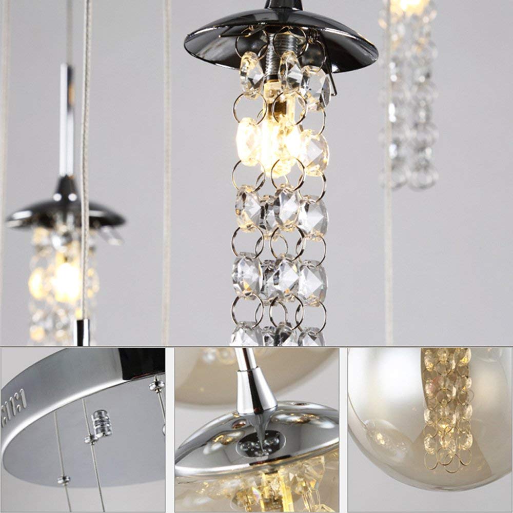 ZMH Pendelleuchte esstisch Pendellampe H?henverstellbar Kronleuchter H?ngeleuchte 10-Flammig aus Glas in Farbe Bernstein K¨¹chen Wohnzimmerlampe Schlafzimmerlampe Flurlampe