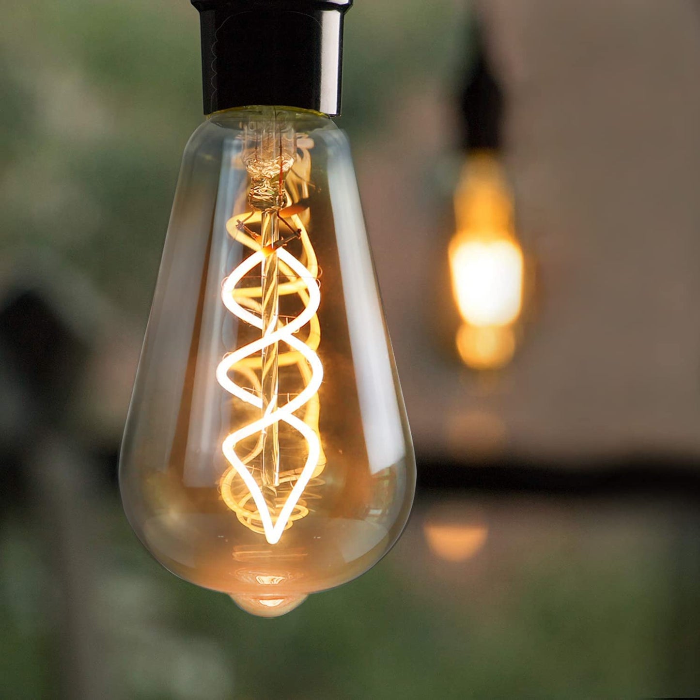 ZMH 1X Edison Gl¨¹hbirne E27 LED Vintage - Retro Dekorative Leuchtmittel 4W - ST64 LED Spiral Filament Lampen 2200K Warmweiss Licht Antike Glas Gl¨¹hlampe f¨¹r Haus Caf¨¦ Bar Restaurant