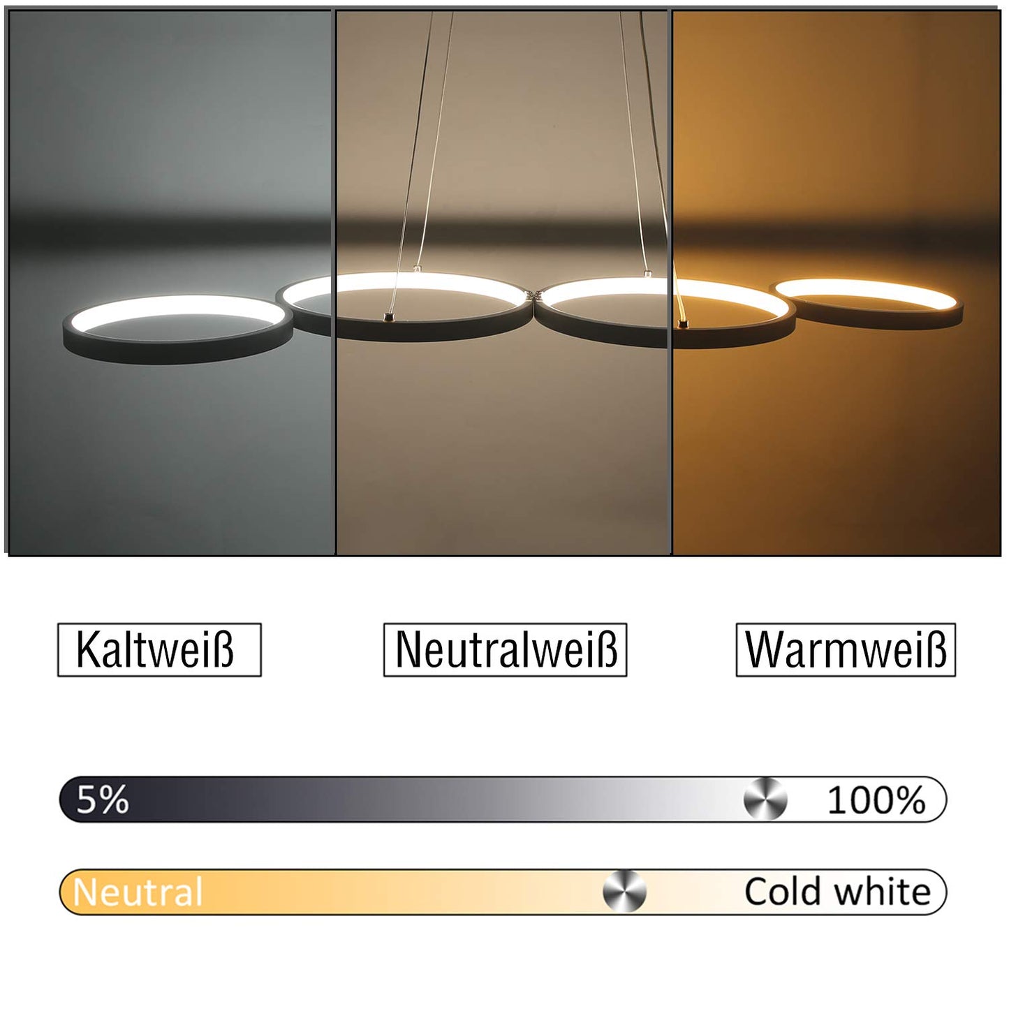 ZMH Pendelleuchte LED Pendellampe Dimmbar mit Fernbedienung 54W Esstischlampe Esstisch Wei? H?ngelampe Ring H?henverstellbar Esszimmerlampe f¨¹r Wohnzimmer Schlafzimmer Arbeitszimmer B¨¹ro Esszimmer