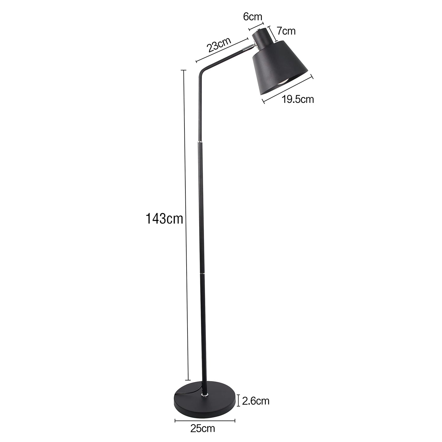 ZMH vintage Stehlampe retro Stehleuchte 166cm schwarz standleuchte mit E27 Fassung max.40w standlampe f¨¹r Wohnzimmer Schlafzimmer Kinderzimmer Arbeitszimmer B¨¹ro Bett-ohne Birne