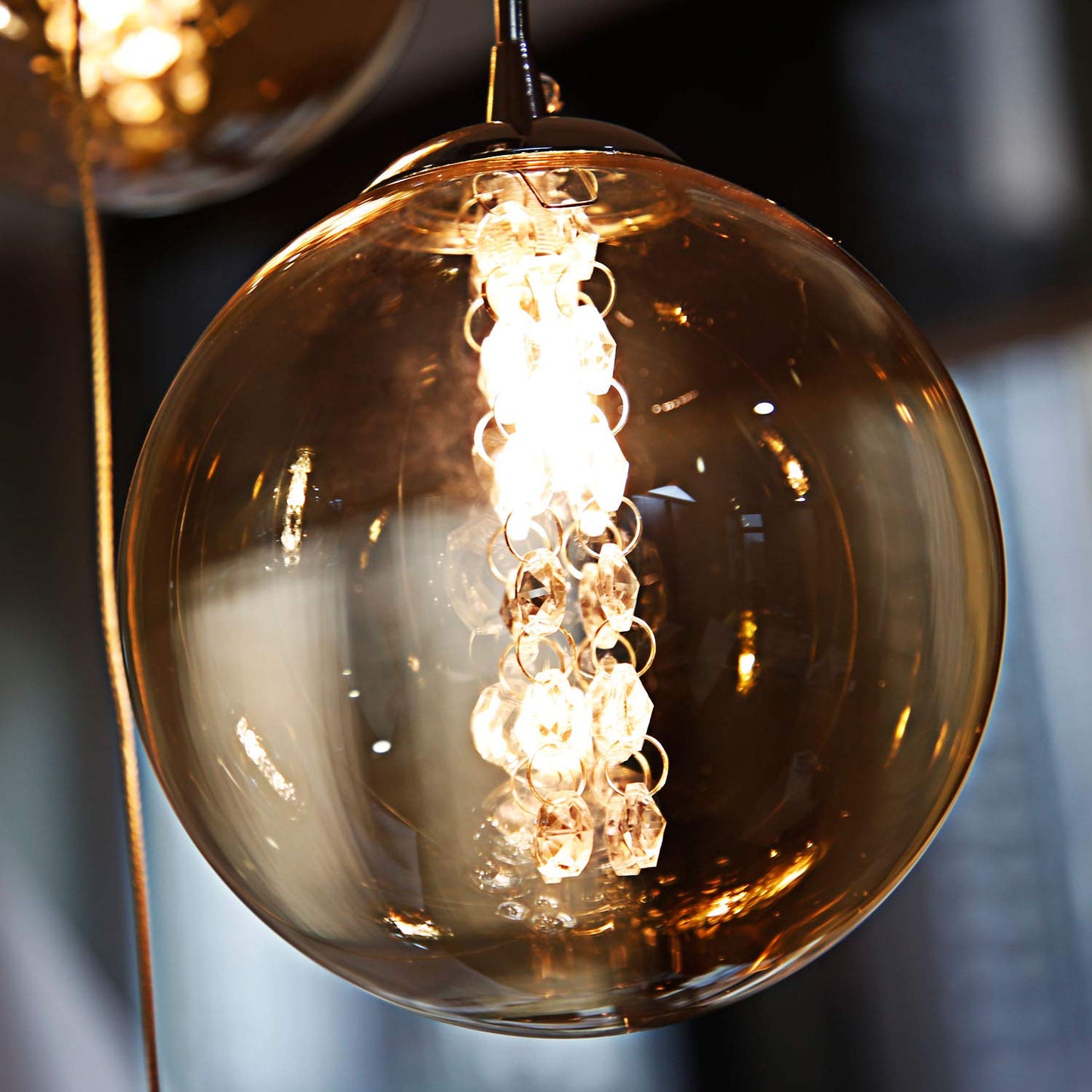 ZMH Pendelleuchte esstisch Pendellampe H?henverstellbar Kronleuchter H?ngeleuchte 10-Flammig aus Glas in Farbe Bernstein K¨¹chen Wohnzimmerlampe Schlafzimmerlampe Flurlampe
