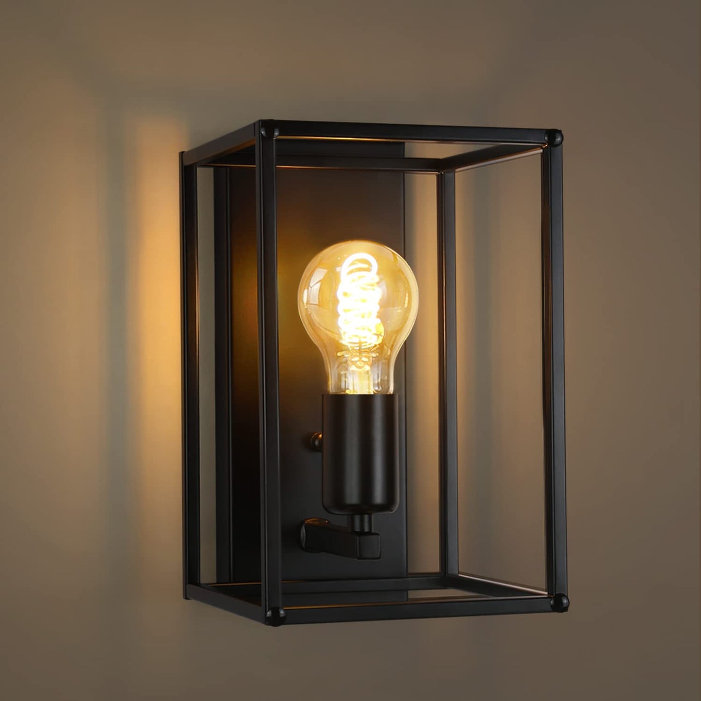 ZMH Wandleuchte Innen Wandlampe Schwarz - Wandbeleuchtung Vintage Schlafzimmer Treppenhaus Beleuchtung Retro Flurlampe E27 Metall Industrial Style f¨¹r Wohnzimmer K¨¹che - Ohne Leuchtmittel