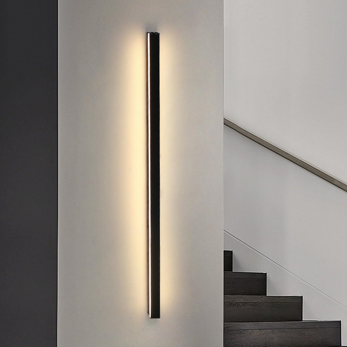 ZMH Wandlampe led Wandleuchte innen - Modern 100CM 34W Flur Up Down Warmwei? Flurlampe Wohnzimmerlampe Schwarze Bettlampe Wandbeleuchtung f¨¹r Treppenhaus Wohnzimmer Kinderzimmer Schlafzimmer