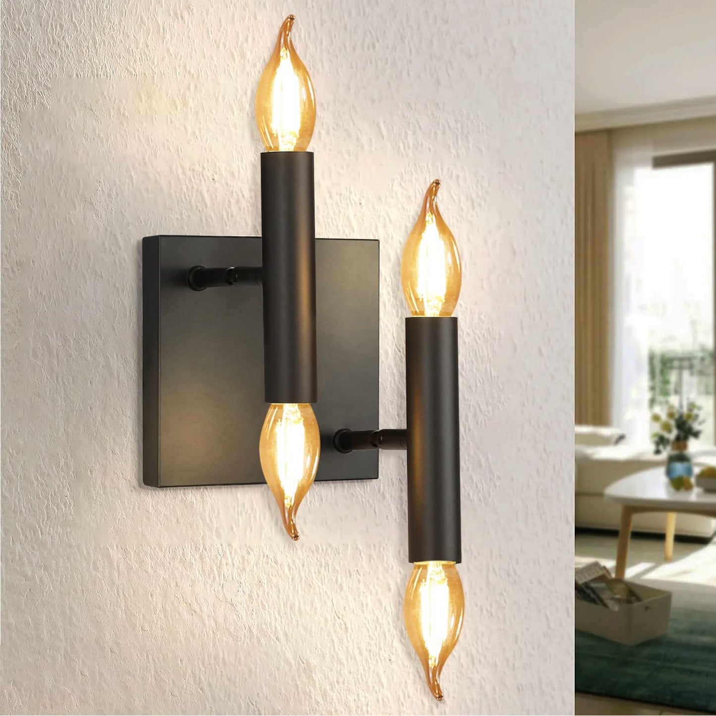 ZMH Wandleuchte innen Vintage Vandlampe Klein Spotleuchte Wandspot 4 Flammig aus Metall E14 Fassung Modern Wandstrahler f¨¹r K¨¹che Flur kinderzimmer Wohnzimmer Schlafzimmer - Ohne Leuchtmittel