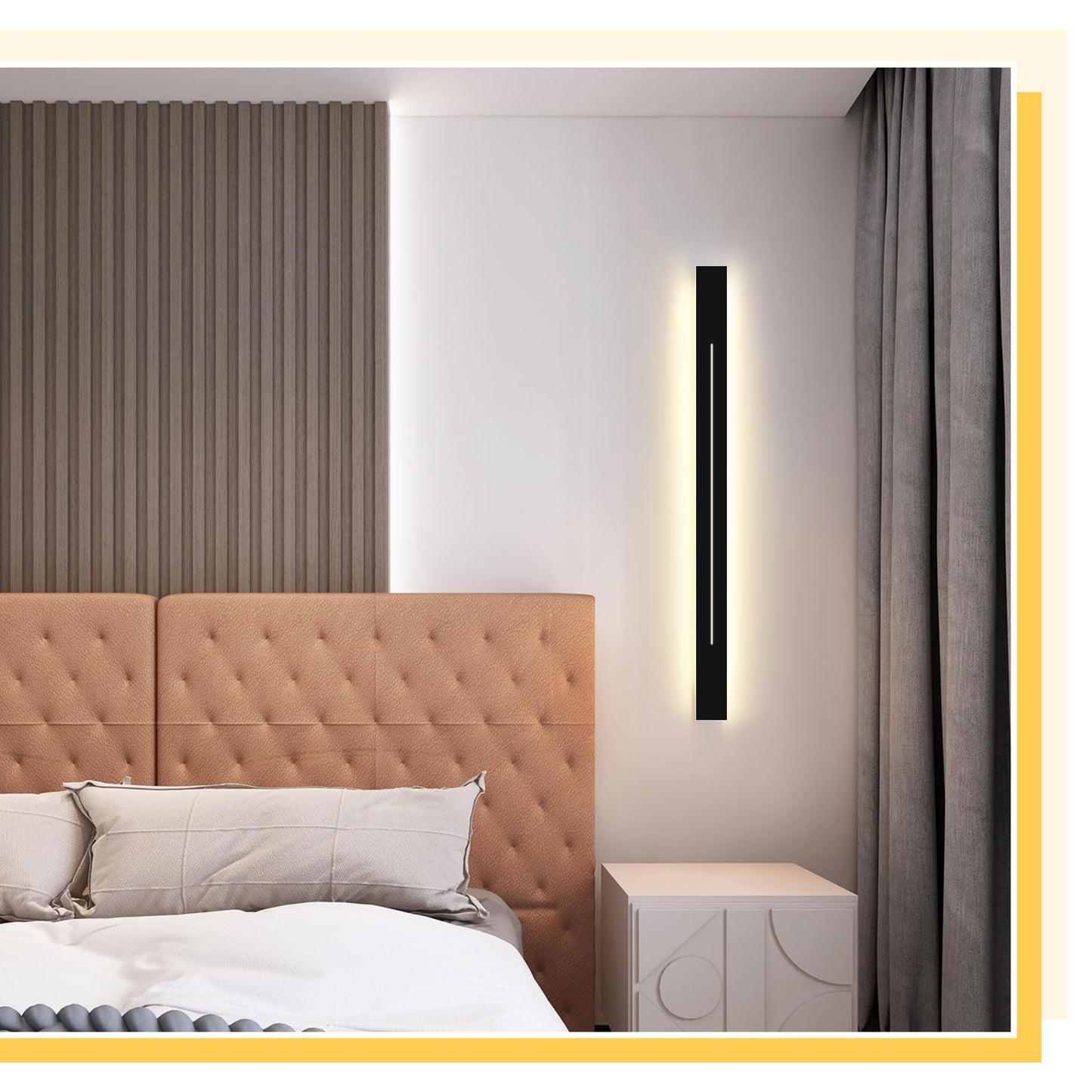 ZMH Wandlampe LED Wandleuchte Innen - 100CM Flurlampe Modern Wohnzimmer Wohnzimmerlampe Schwarz Treppenhauslampe Wand Flur Schlafzimmerlampe Warmwei? 31W Wandbeleuchtung f¨¹r Treppenhaus Schlafzimmer