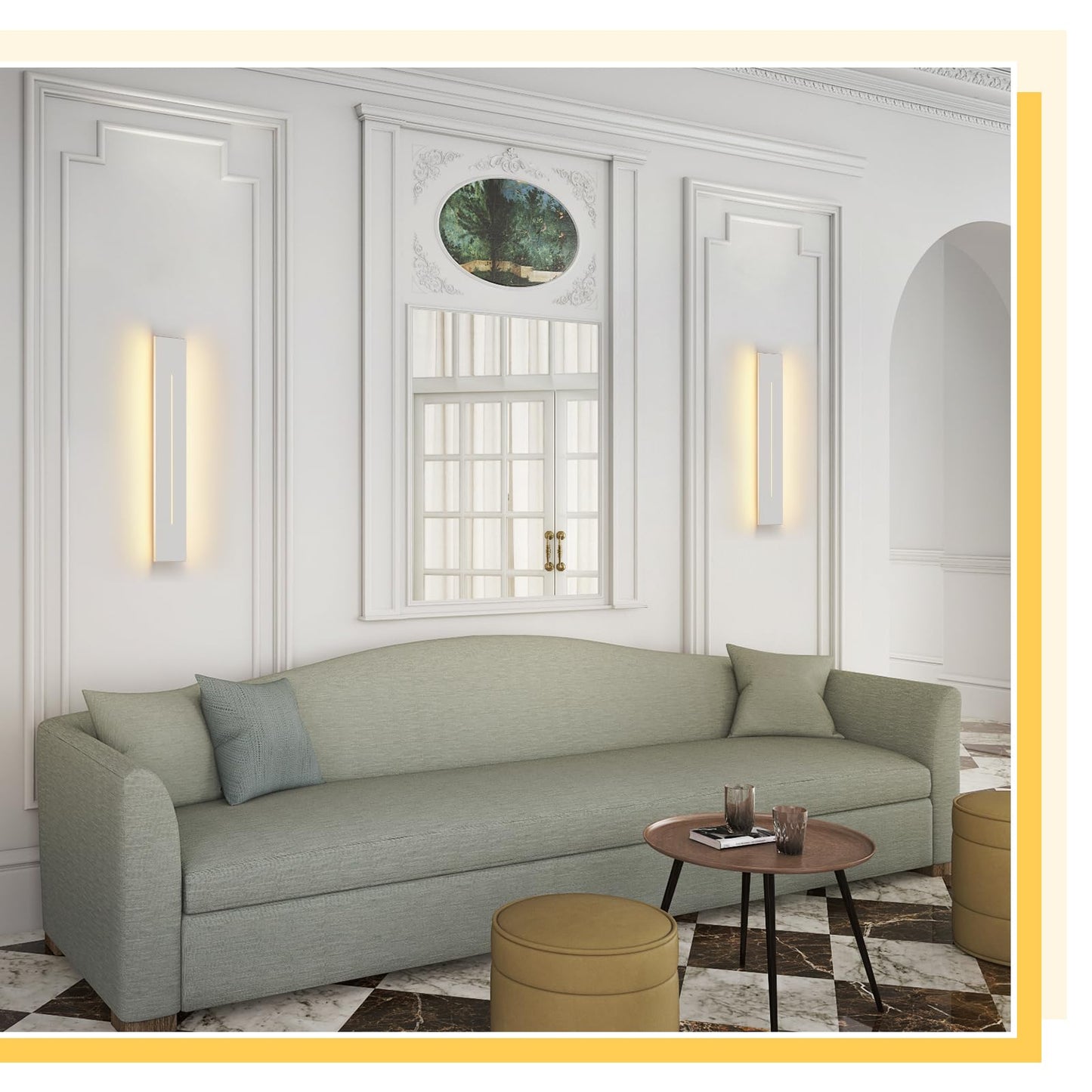 ZMH Wandleuchte Innen Wandlampe LED- 30CM Modern Flurlampe Wohnzimmerlampe Warmwei? Schlafzimmer Treppenhauslampe Wei? 8W Wandbeleuchtung f¨¹r Flur Treppenhaus Wohnzimmer Schlafzimmer