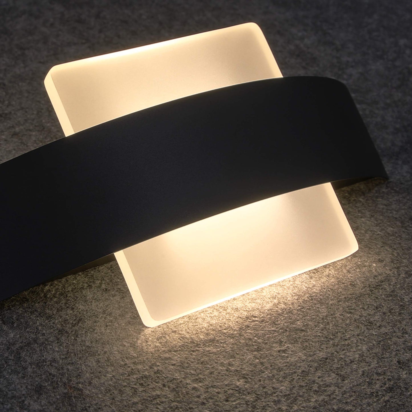 ZMH LED Wandleuchte Innen Wandlampe Wohnzimmer - Flurlampe 23.5CM Schlafzimmer Acryl Bettlampe 3000K Warmwei? 6W Schwarz Nachtlampe Modern Flur f¨¹r Hotel Arbeitszimmer Treppenhaus K¨¹che Badezimmer