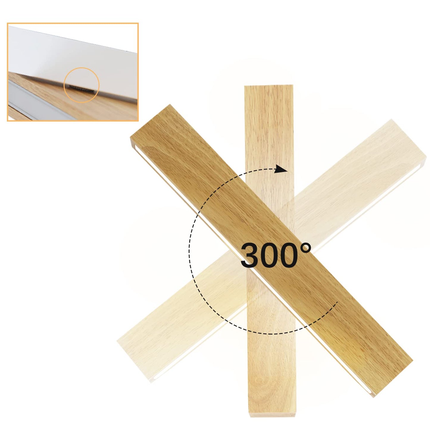 ZMH LED Wandleuchte innen Wandlampe - 52CM Holz Modern Flurlampe Up und Down Design 17W Treppenhauslampe Indirekt 3000K Warmwei? Wandbeleuchtung f¨¹r Wohnzimmer Schlafzimmer Flur Treppenhaus Bett K¨¹che