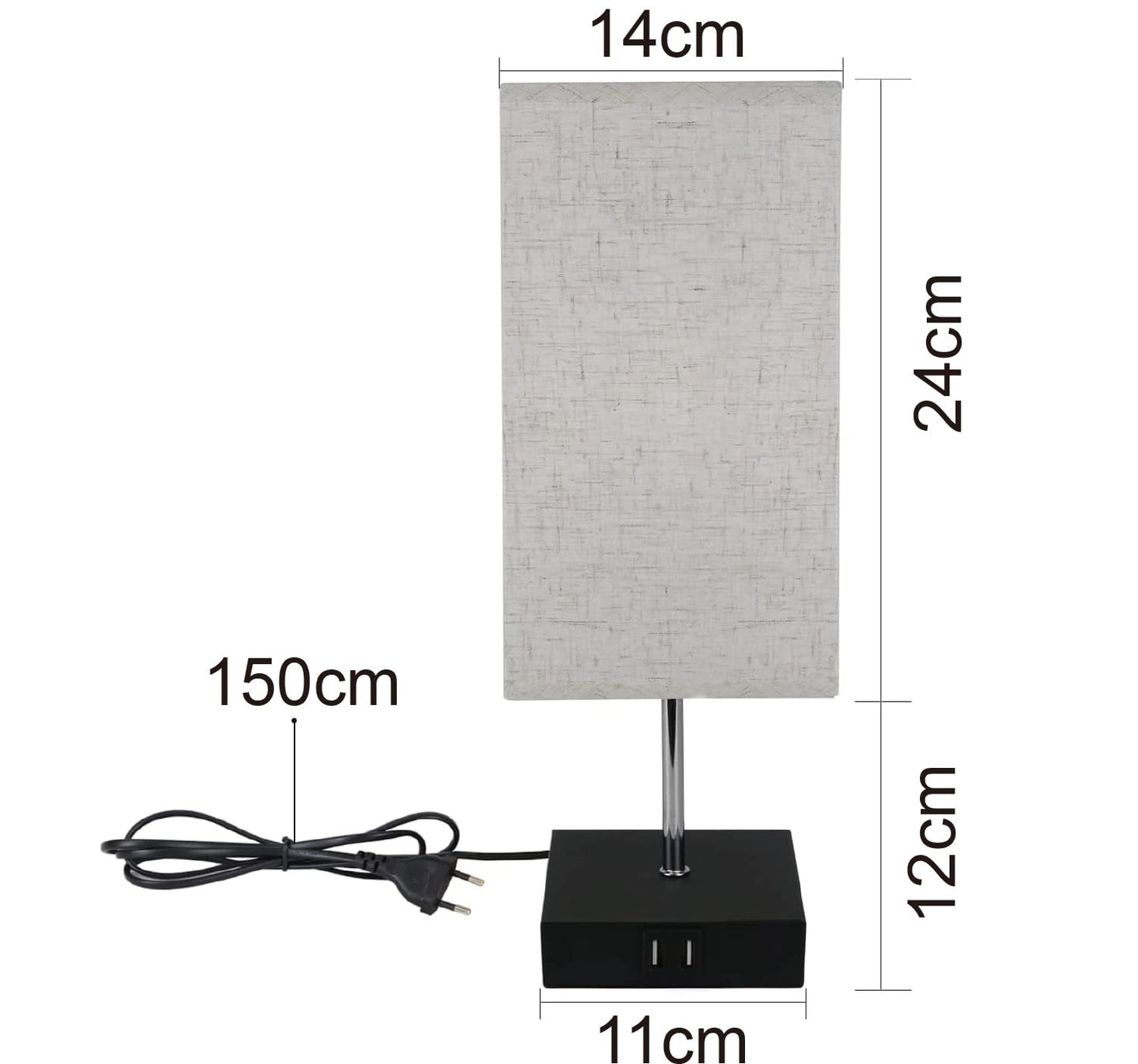 ZMH Tischlampe Touch Nachttischlampe USB - Schwarz Tischleuchte E27 Aufladbar Vintage Nachtlicht mit Ladefunktion Dimmbar f¨¹r Deko Schlafzimmer, Nachttisch, Geschenk, Esszimmer