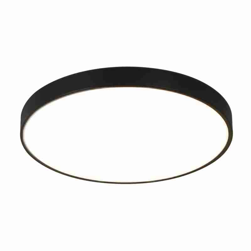 ZMH Deckenlampe LED Deckenleuchte Flach - Schlafzimmerlampe Dimmbar Schwarz K¨¹chenlampe Badlampe 30W IP44 Flurlampe Kellerlampe ?28cm Rund Badezimmerlampe Fernbedienung Wohnzimmer Schlafzimmer Bad
