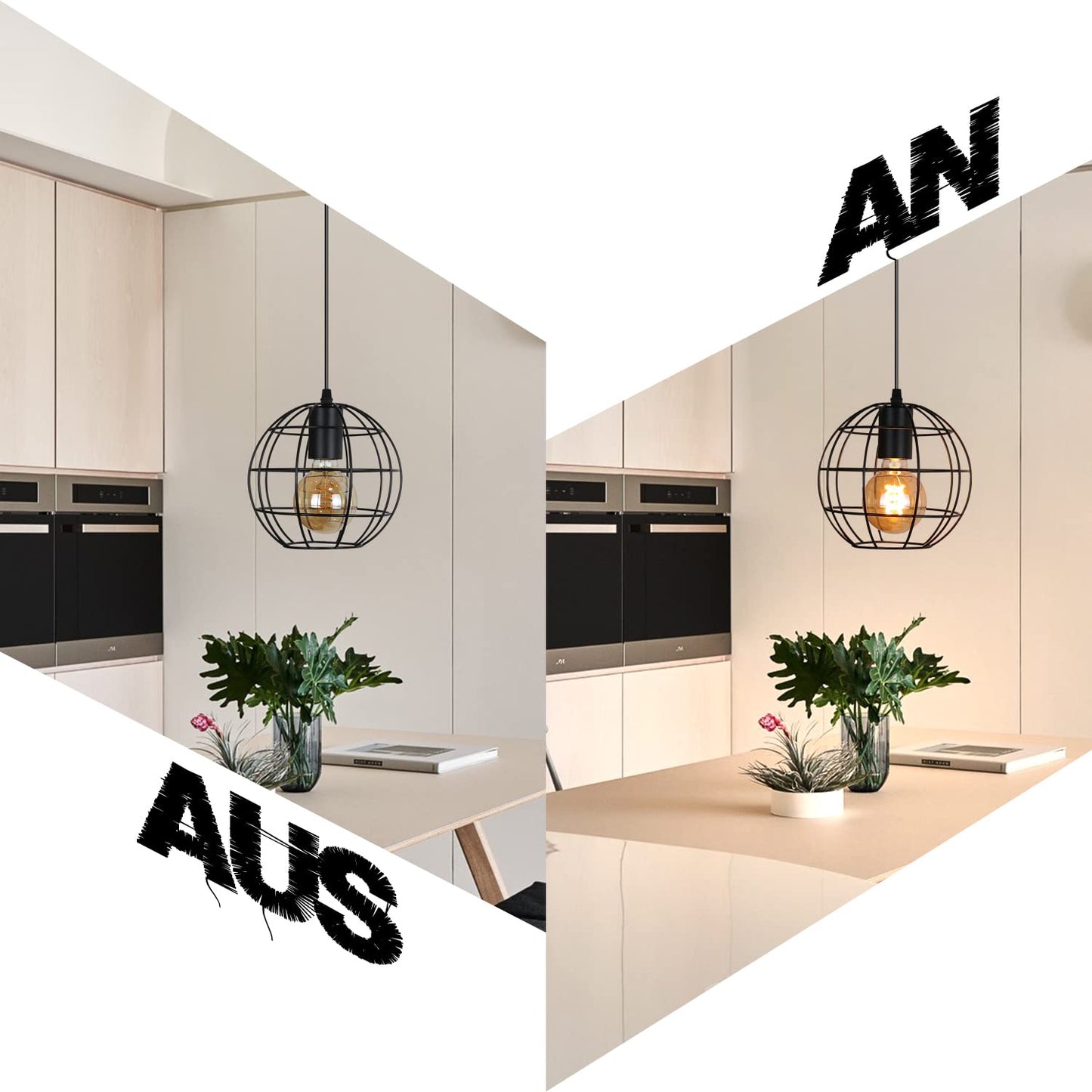 ZMH 2ER Pendelleuchte esstisch Schwarz Vintage H?ngelampe Retro 1 flammig Pendellampe 150CM h?henverstellbar Industrial H?ngeleuchte E27 Max.40W aus Metall f¨¹r Schlafzimmer K¨¹che - Ohne Leuchtmittel