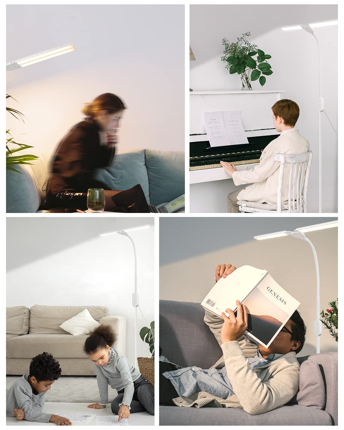 ZMH Stehlampe LED Wohnzimmer Leselampe dimmbar - Stehleuchte B¨¹ro 9W mit Timer & Memory Funktion Helligkeit und Farbtemperatur einstellbar Touch Standleuchte f¨¹r Schlafzimmer H?he: 158CM
