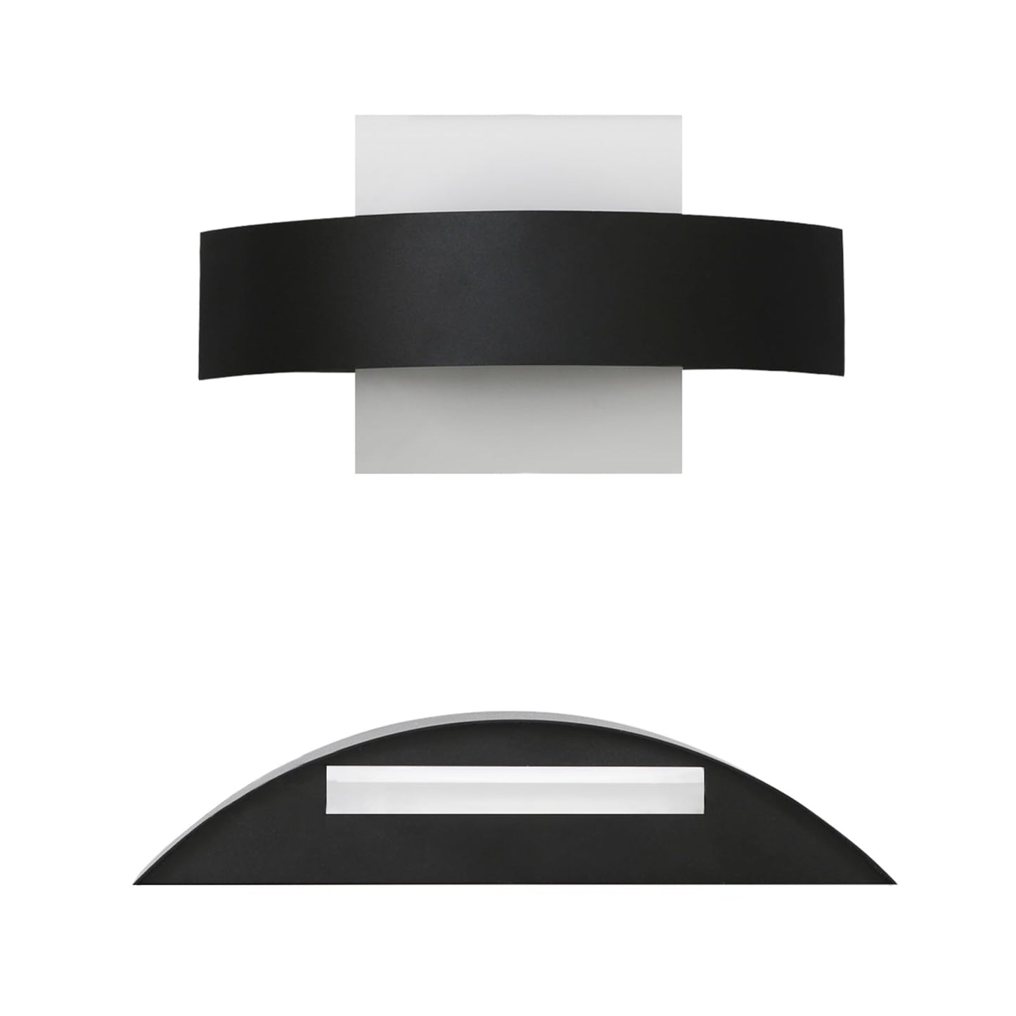 ZMH LED Wandleuchte Innen Wandlampe Wohnzimmer - Flurlampe 23.5CM Schlafzimmer Acryl Bettlampe 3000K Warmwei? 6W Schwarz Nachtlampe Modern Flur f¨¹r Hotel Arbeitszimmer Treppenhaus K¨¹che Badezimmer