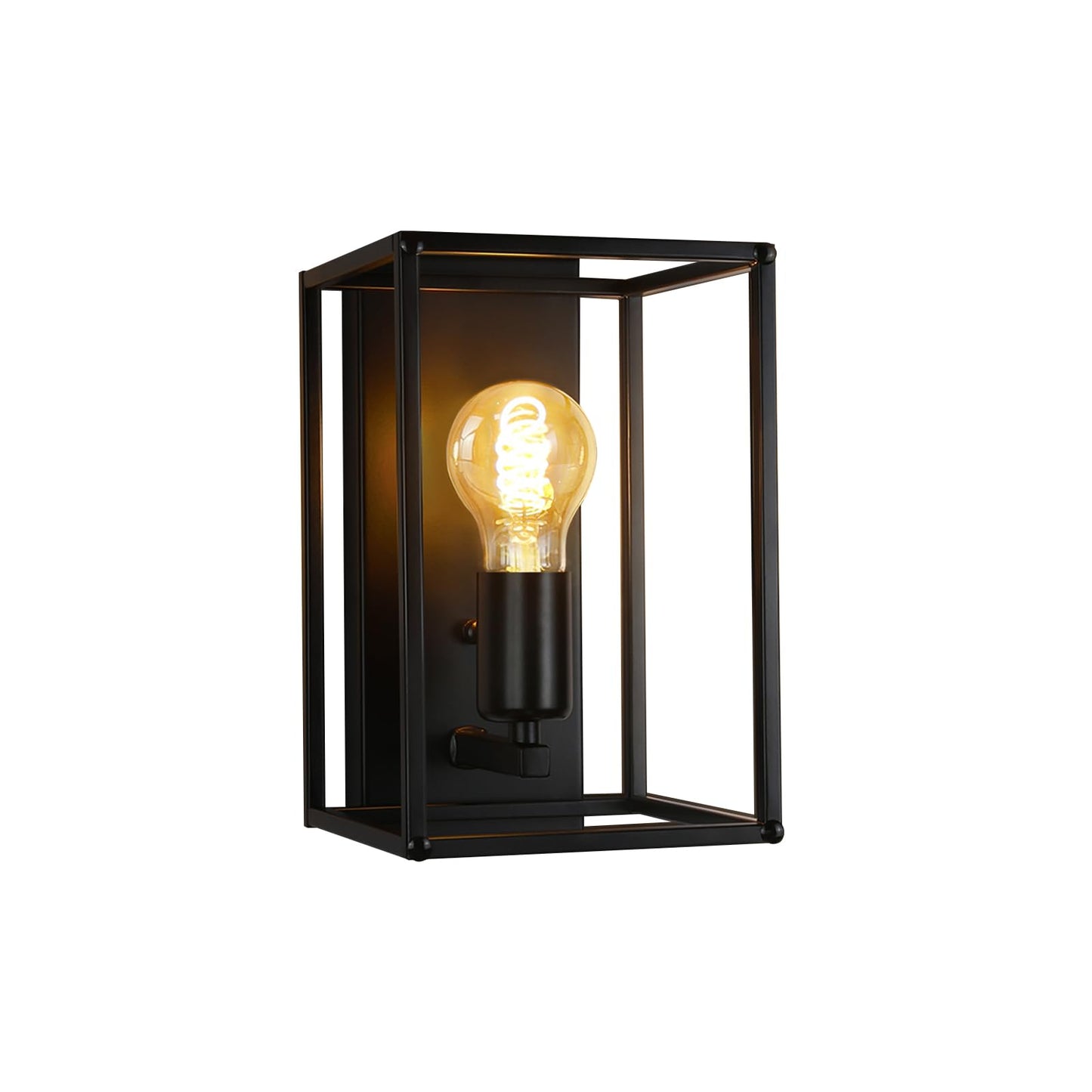 ZMH Wandleuchte Innen Wandlampe Schwarz - Wandbeleuchtung Vintage Schlafzimmer Treppenhaus Beleuchtung Retro Flurlampe E27 Metall Industrial Style f¨¹r Wohnzimmer K¨¹che - Ohne Leuchtmittel
