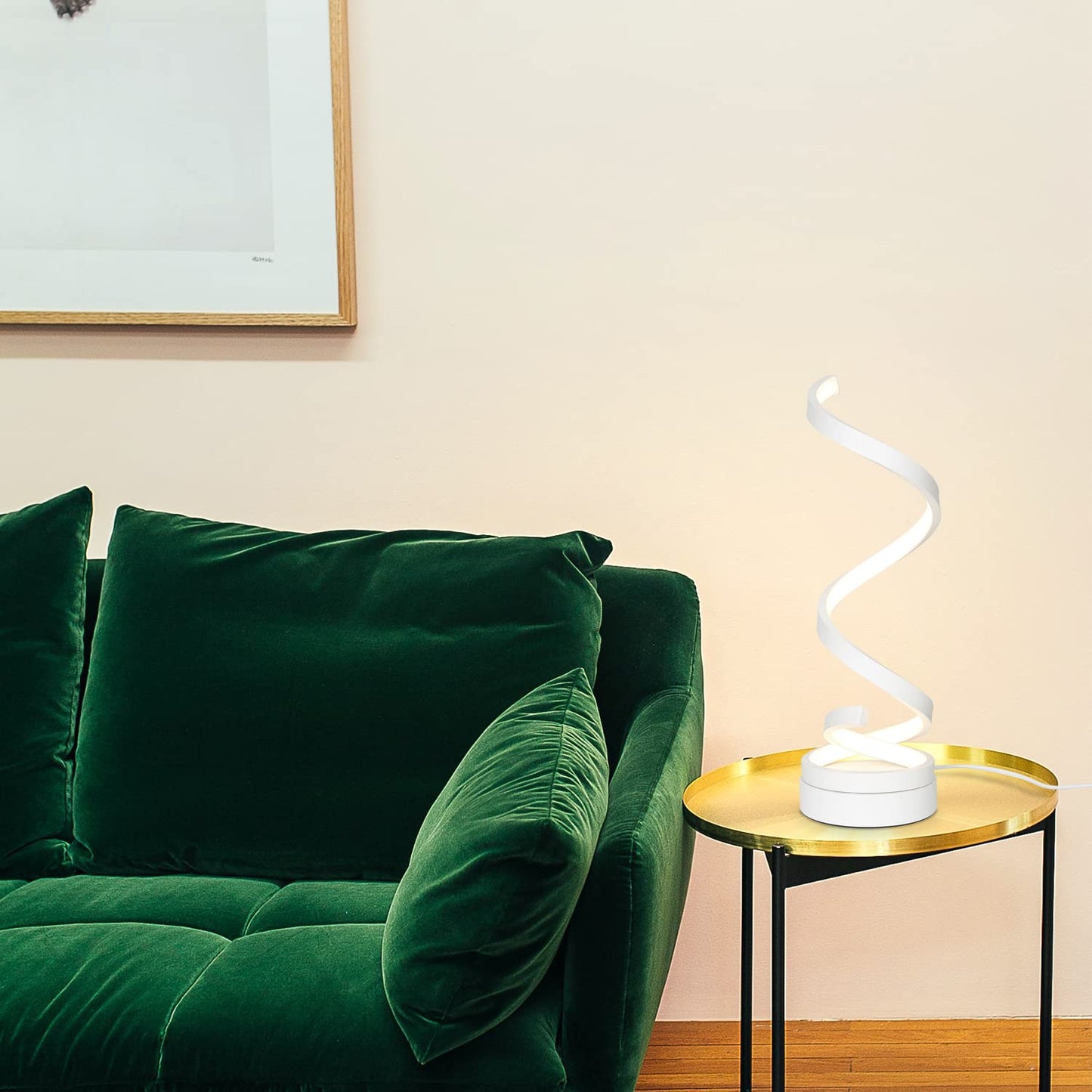 ZMH LED Tischlampe Touch Dimmbar Nachttischlampe : Modern Tischleuchte 12W Schreibtischlampe mit 1,6M Kabel Spiral Bettlampe Schlafzimmerlampe aus Metall Nachtlampe Dekolampe f¨¹r Wohnzimmer B¨¹ro