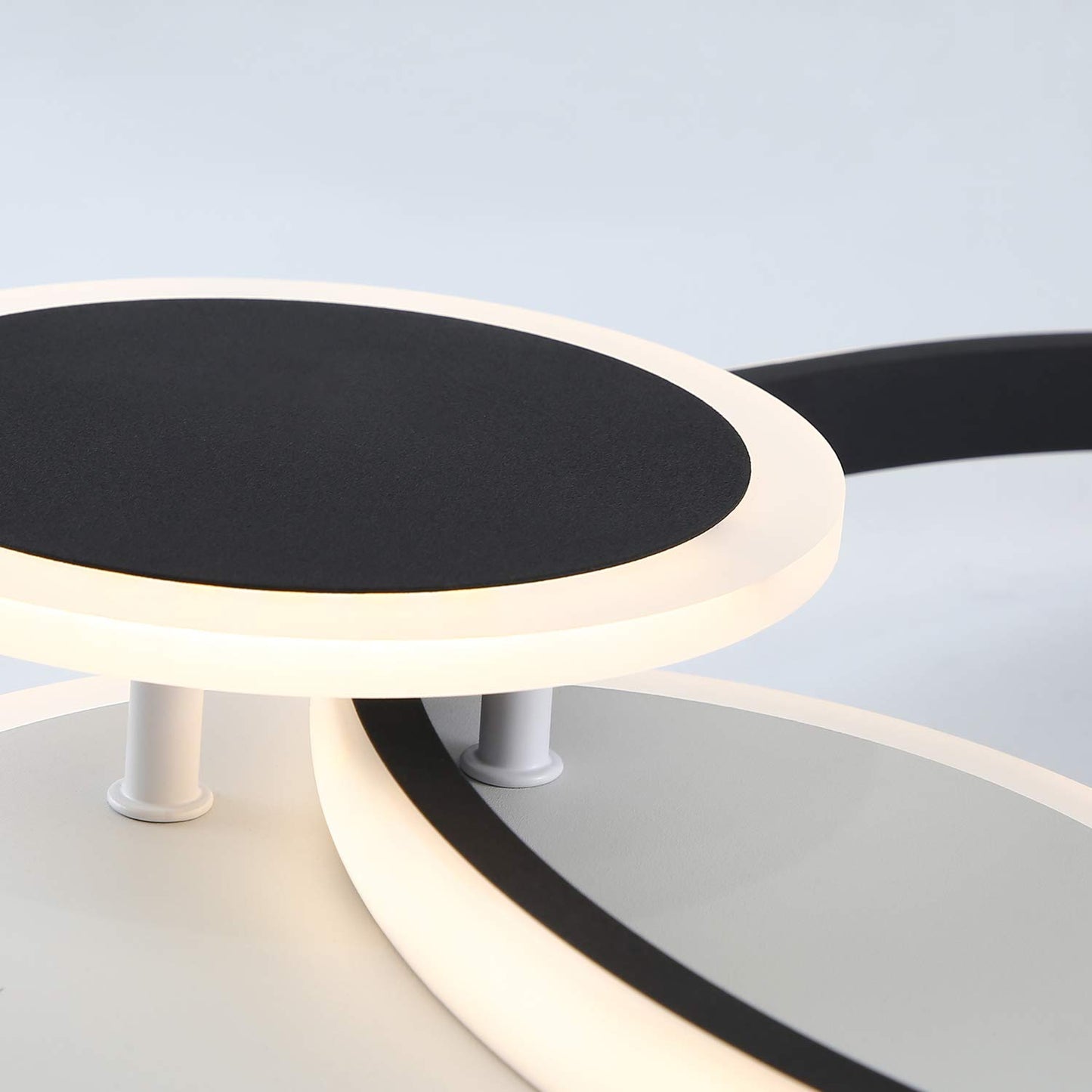 ZMH Deckenlampe LED Deckenleuchte Wohnzimmer - Dimmbar Wohnzimmerlampe 45CM Schwarz mit Fernbedienung 46W Schlafzimmerlampe Modern Design in Wei? f¨¹r Schlafzimmer B¨¹ro K¨¹che Esszimmer