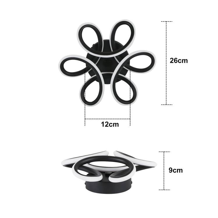 ZMH Deckenlampe LED Deckenleuchte Schwarz Klein Flurlampe 17W K¨¹chenlampe Modern Warmwei? Schlafzimmerlampe 3000K Geometrie Design Lampe f¨¹r Flur Eingang Schlafzimmer Wohnzimmer K¨¹che Studio