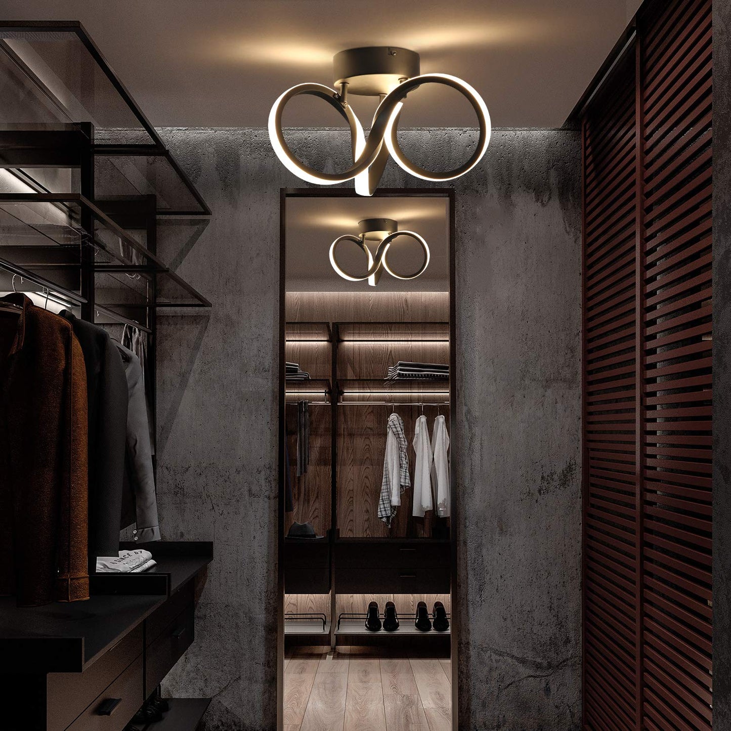 ZMH LED Deckenleuchte wohnzimmer Deckenlampe Schlafzimmer Schwarz ?31cm 19W Innen 3000K Warmwei? f¨¹r Flur B¨¹ro Arbeitszimmer