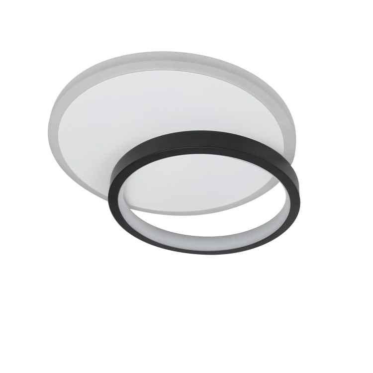 ZMH Deckenlampe LED Deckenleuchte Wohnzimmer - 12W K¨¹chenlampe 3000K Warmwei? Schlafzimmerlampe Modern Design Flurlampe Decke Wohnzimmerlampe Schwarz Rund f¨¹r K¨¹che Schlafzimmer Flur ?24.5cm