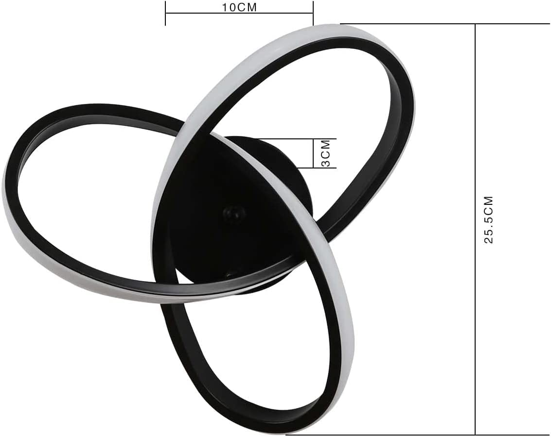 ZMH LED-Deckenleuchten f¨¹r Wohnzimmer - Modernes Design Schlafzimmer Deckenleuchte Schwarz 17W 1400Lm 3000K Warmwei? K¨¹che Deckenleuchte f¨¹r Flur Esszimmer Korridor