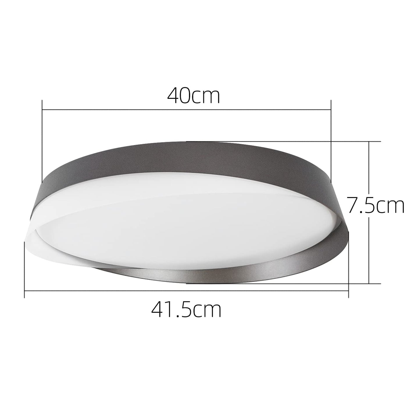 ZMH Deckenlampe LED Deckenleuchte Wohnzimmer - Dimmbar Schlafzimmerlampe Schwarz 36W Wohnzimmerlampe mit Fernbedienung Schlafzimmer Deckenbeleuchtung Rund Modern f¨¹r K¨¹che Flur Esszimmer