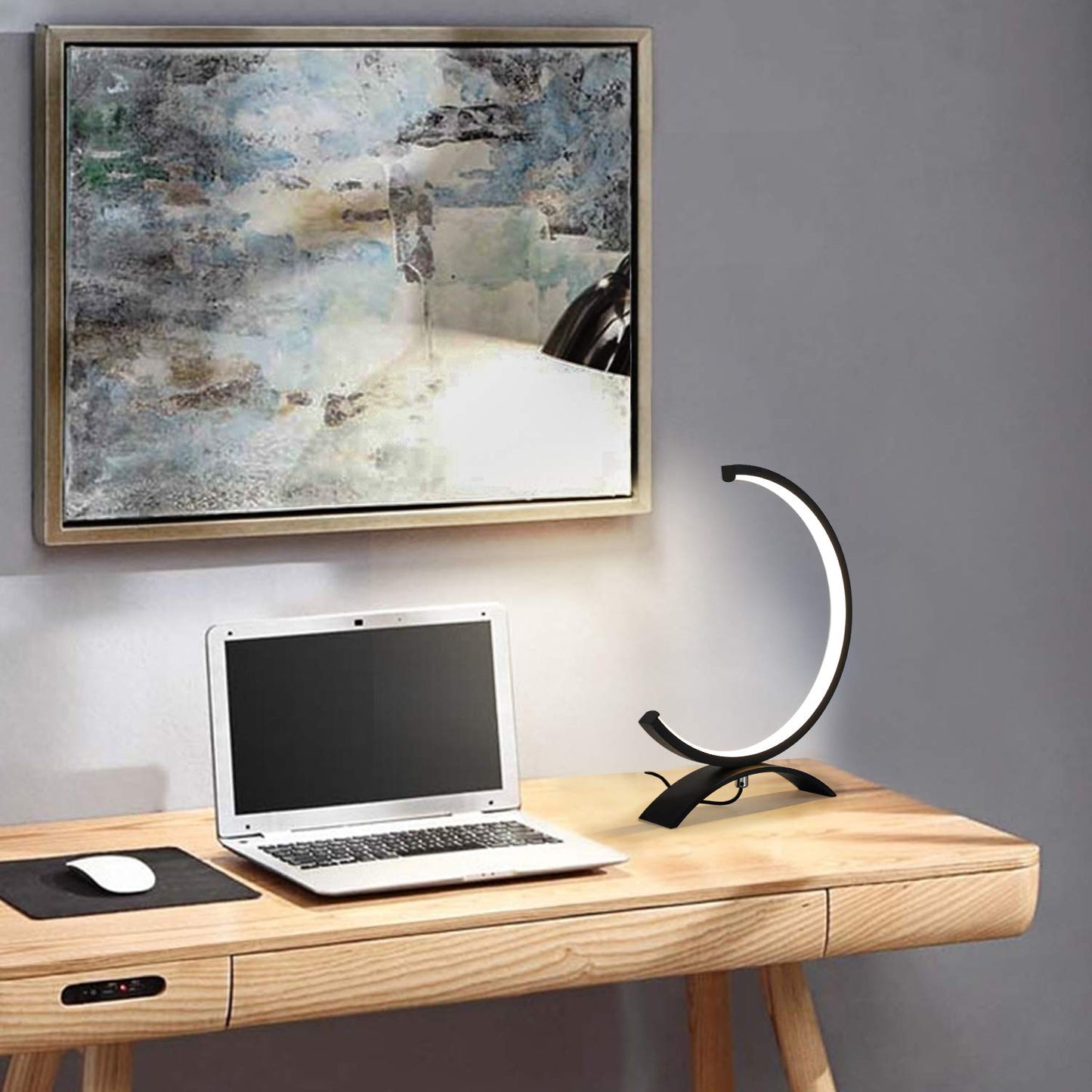 ZMH Led Tischlampe Dimmbar Nachttischlampe - Schwarz Tischleuchte aus Metall Design 7W Modern Nachttischleuchte Leselampe mit 3M Kabel f¨¹r Wohnzimmer Schlafzimmer Nachttisch Tisch