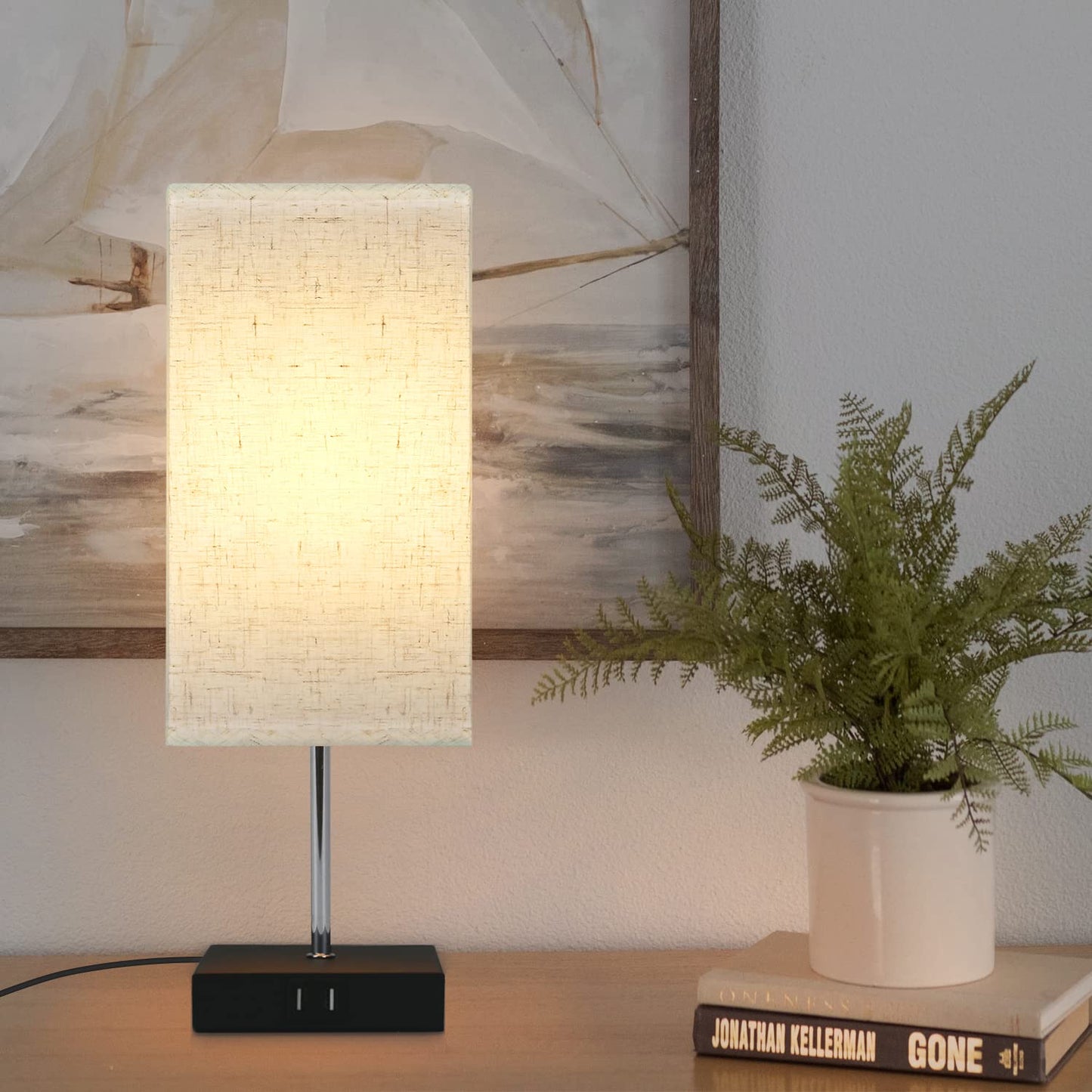 ZMH Tischlampe Touch Nachttischlampe USB - Schwarz Tischleuchte E27 Aufladbar Vintage Nachtlicht mit Ladefunktion Dimmbar f¨¹r Deko Schlafzimmer, Nachttisch, Geschenk, Esszimmer