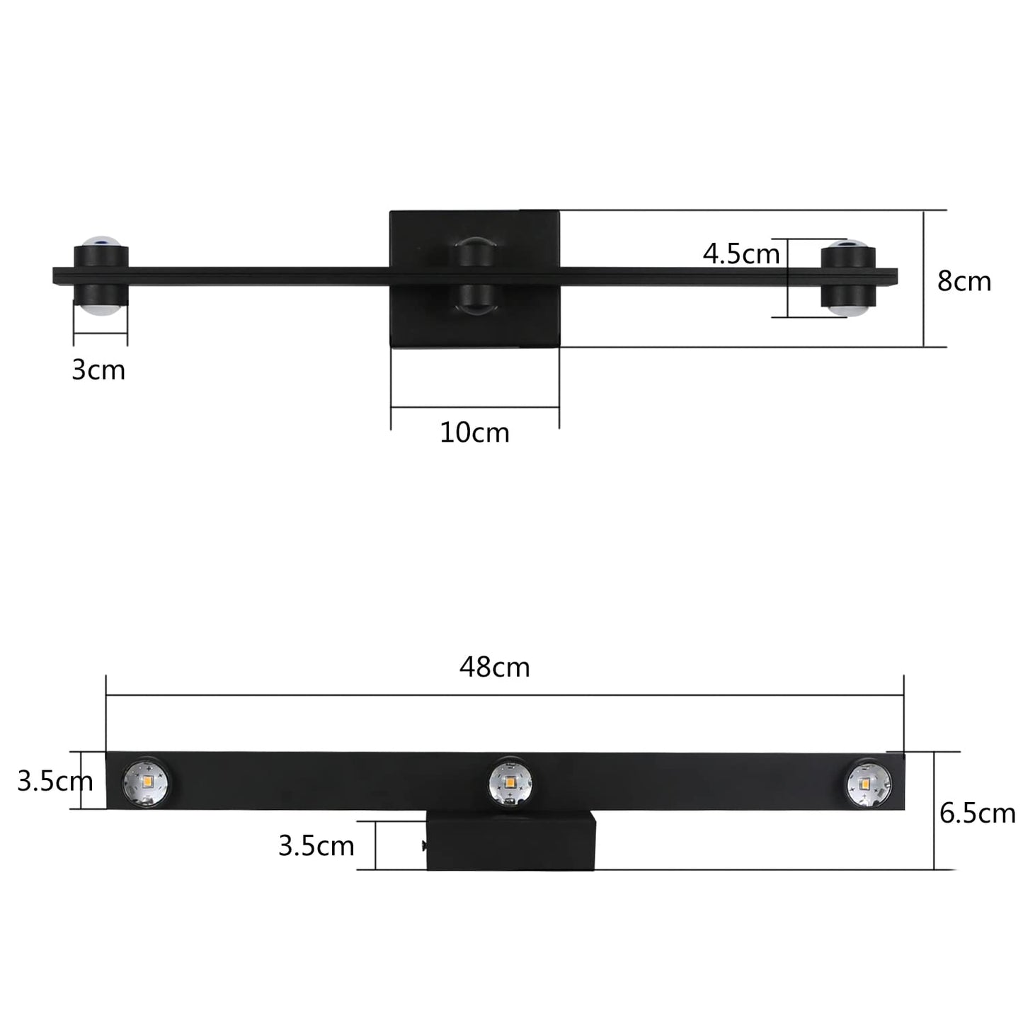 ZMH LED Wandleuchte innen schwarz Wandlampe - 7W Modern Treppenhaus Wandbeleuchtung 3000K Warmwei? Up Down Spotlich Wohnzimmer Wandlicht Flurlampe aus Metall Wanddeko f¨¹r Schlafzimmer Kinderzimmer